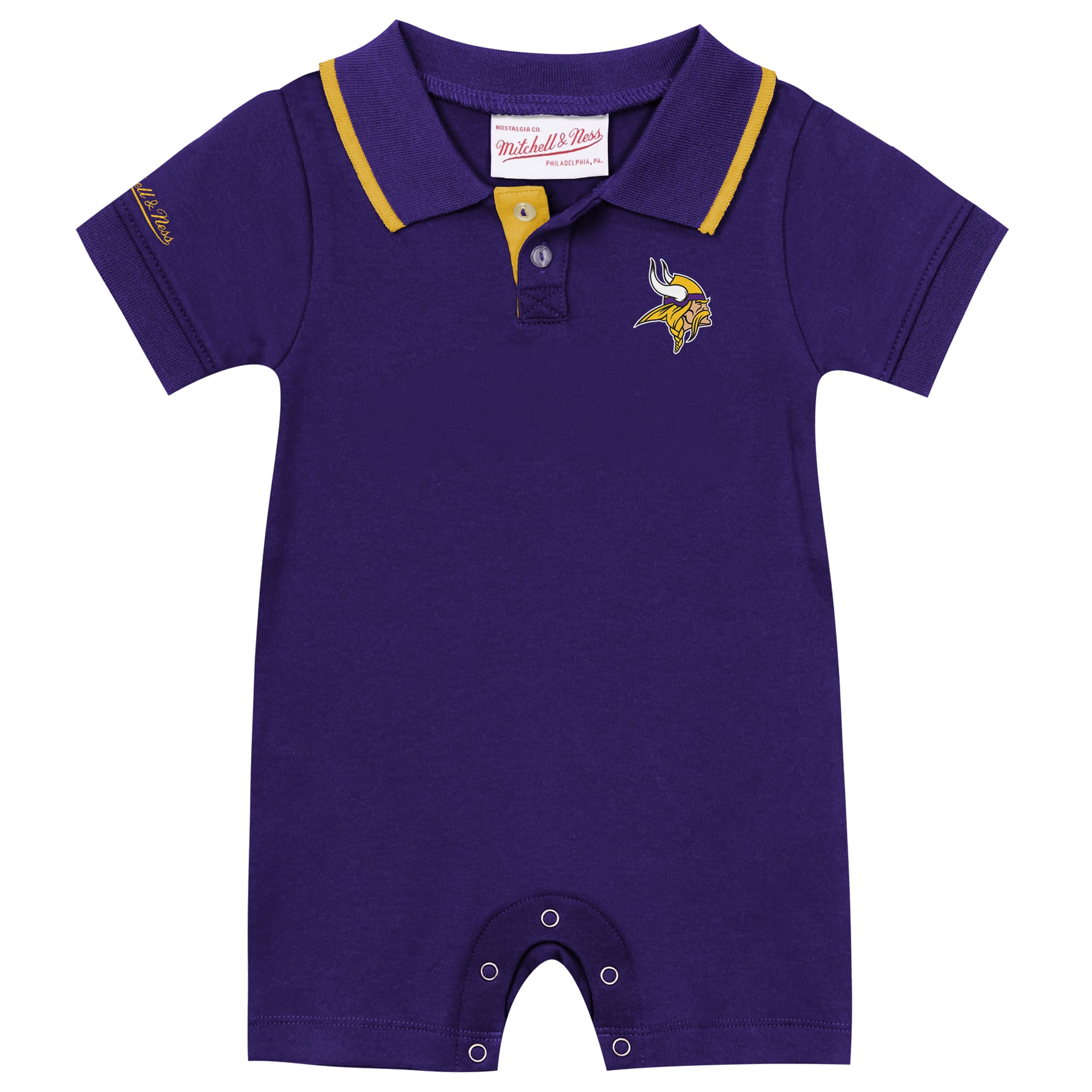 Grenouillère de rugby rétro Rocks Player Randy Moss violette pour bébé Mitchell & Ness, motif Moss, Minnesota Vikings