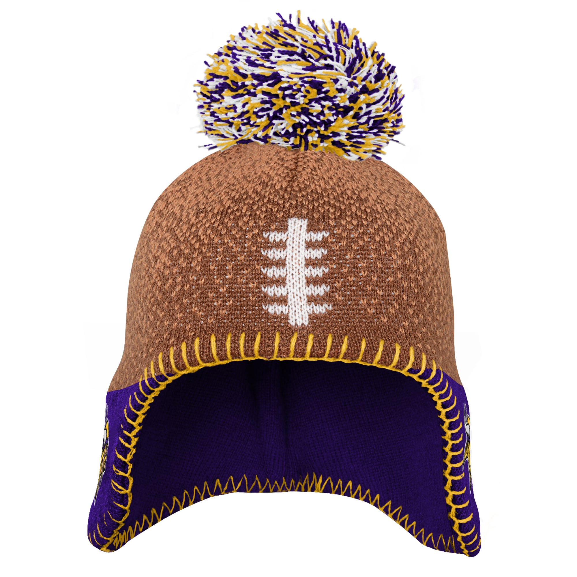 Bonnet tricoté marron Minnesota Vikings pour bébé