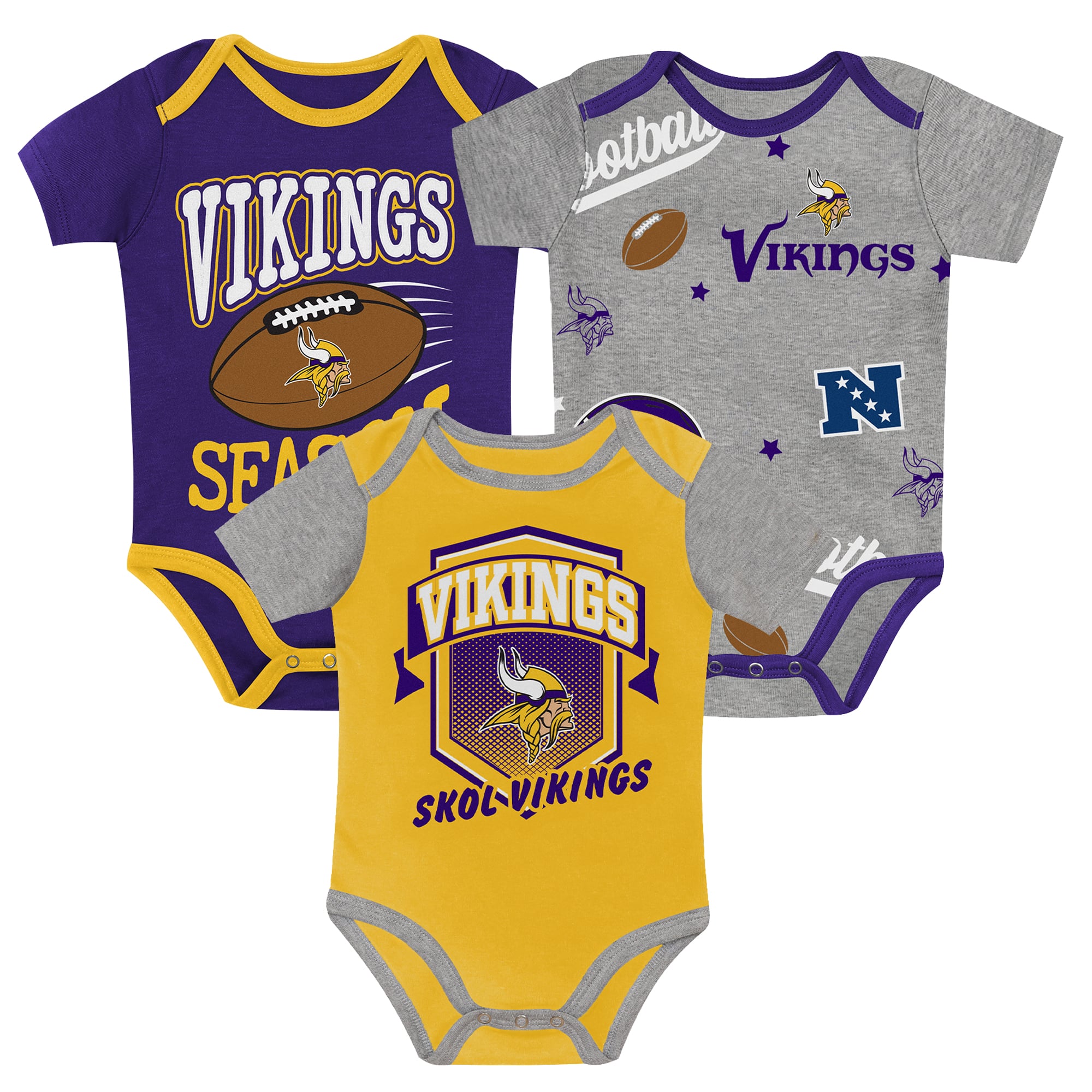 Infant Outerstuff Minnesota Vikings First Round Pick 3-Piece Bodysuit Set
