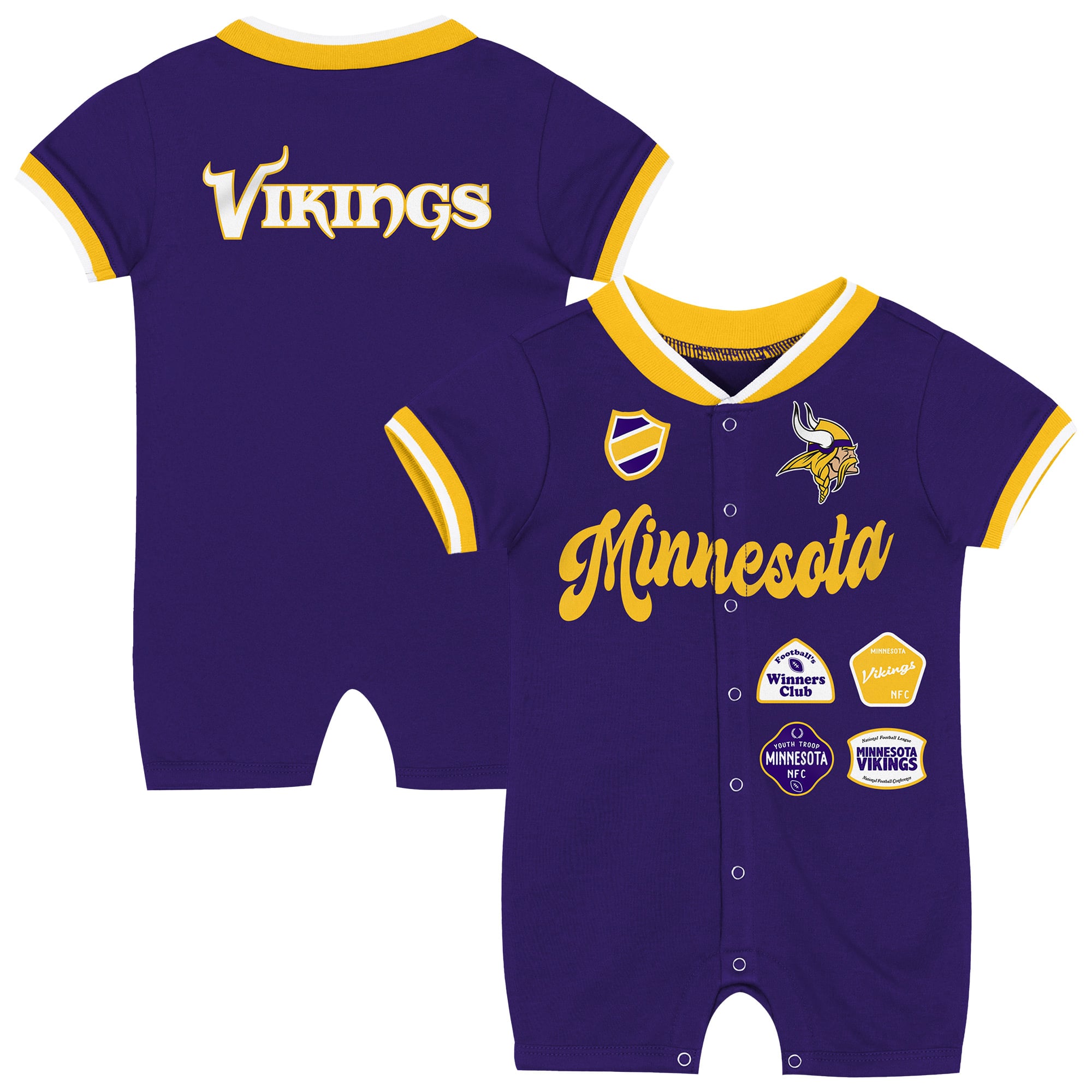 Grenouillère à pinces violette pour bébé Outerstuff Minnesota Vikings