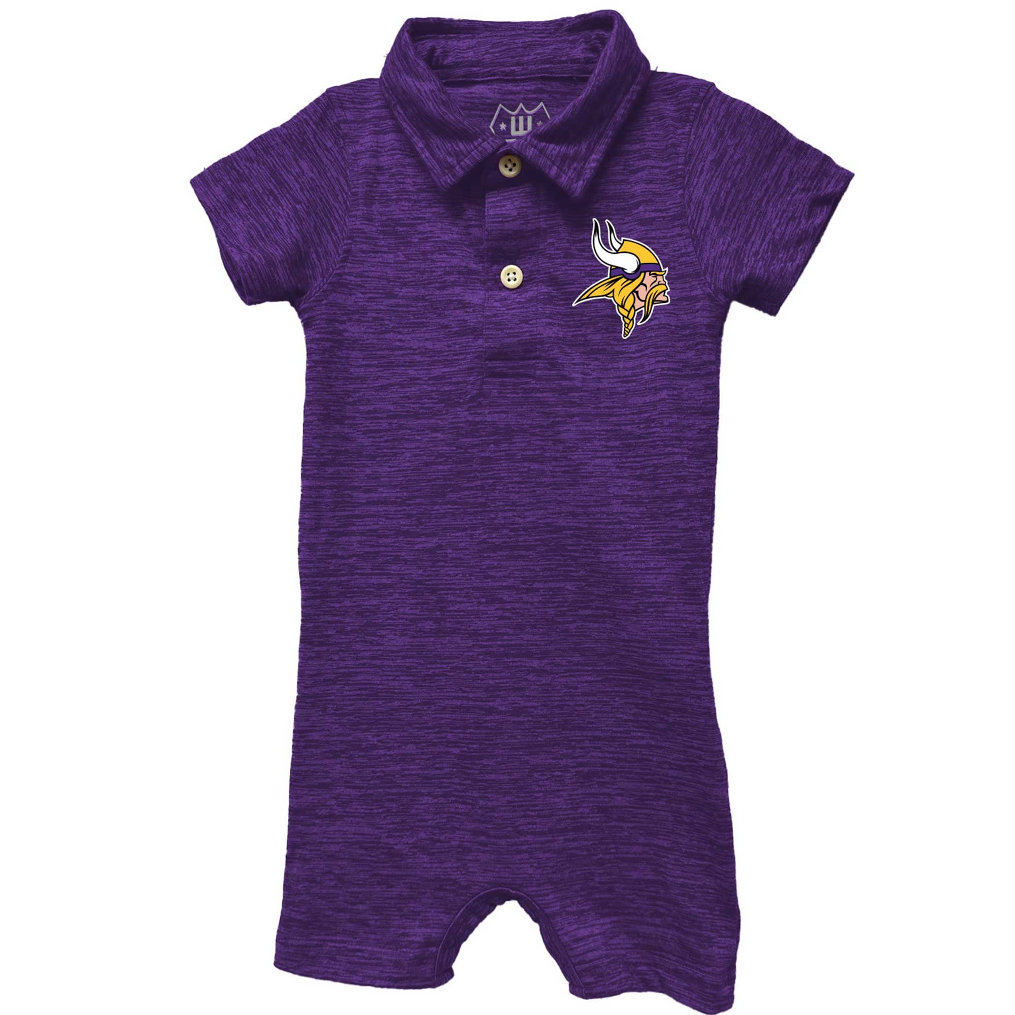 Combinaison polo courte violette à jambes courtes Wes & Willy Minnesota Vikings, en fil nuageux, pour bébé