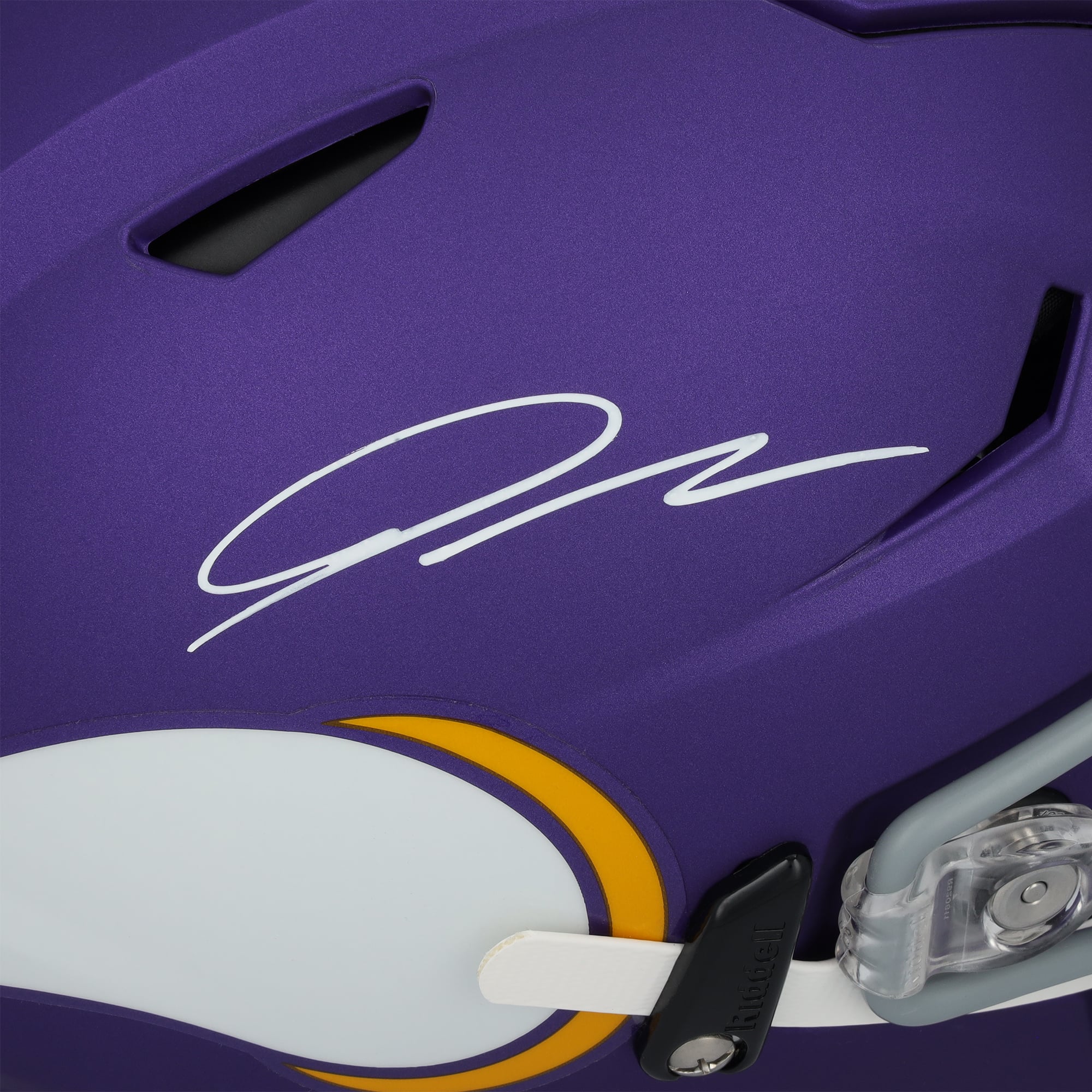 Casque authentique Riddell Tribute Speed ​​Flex autographié par Jordan Addison, des Vikings du Minnesota