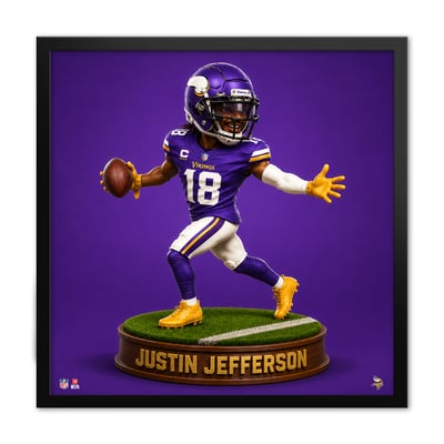 Justin Jefferson Minnesota Vikings 13" x 13" Bobblehead Framed Print