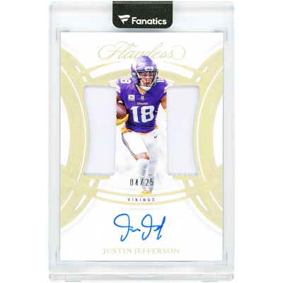 Justin Jefferson Minnesota Vikings Autographed 2025 Panini Flawless Dual Patch #DPA-JJN #4/25 Card