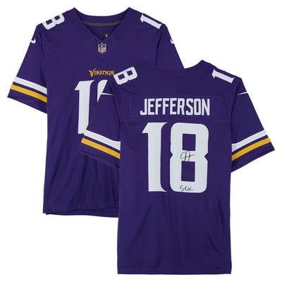 Justin Jefferson Minnesota Vikings Autographed Fanatics Authentic Nike Purple Limited Jersey with "SKOL" Inscription
