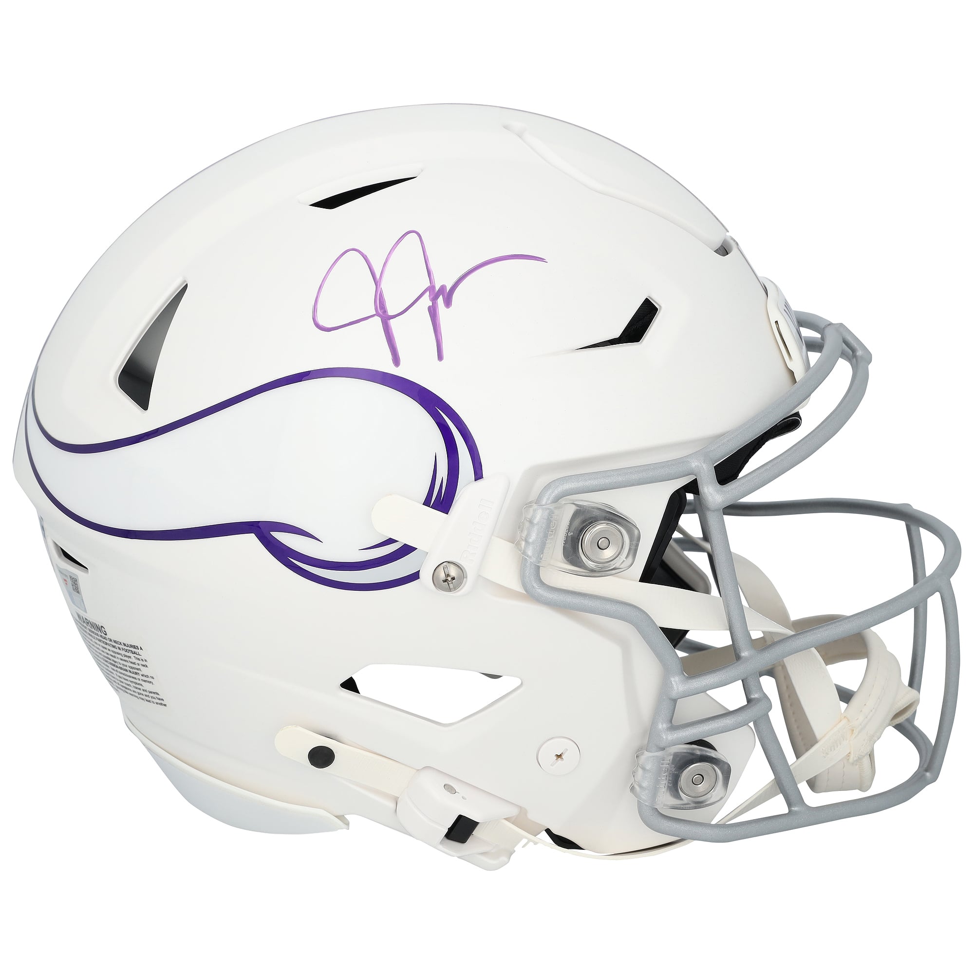 Justin Jefferson Minnesota Vikings Autographed Riddell 2024 Alternate Speed Flex Authentic Helmet