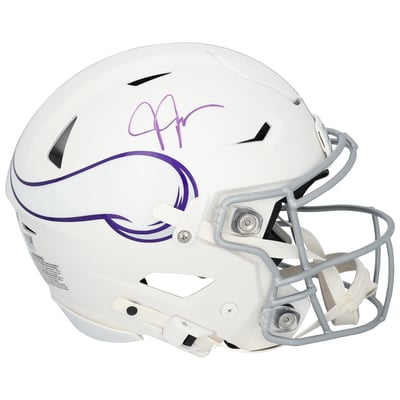 Justin Jefferson Minnesota Vikings Autographed Fanatics Authentic Riddell 2024 Alternate Speed Flex Authentic Helmet