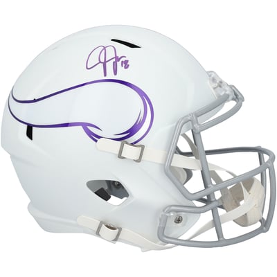 Justin Jefferson Minnesota Vikings Autographed Fanatics Authentic Riddell 2024 Alternate Speed Replica Helmet