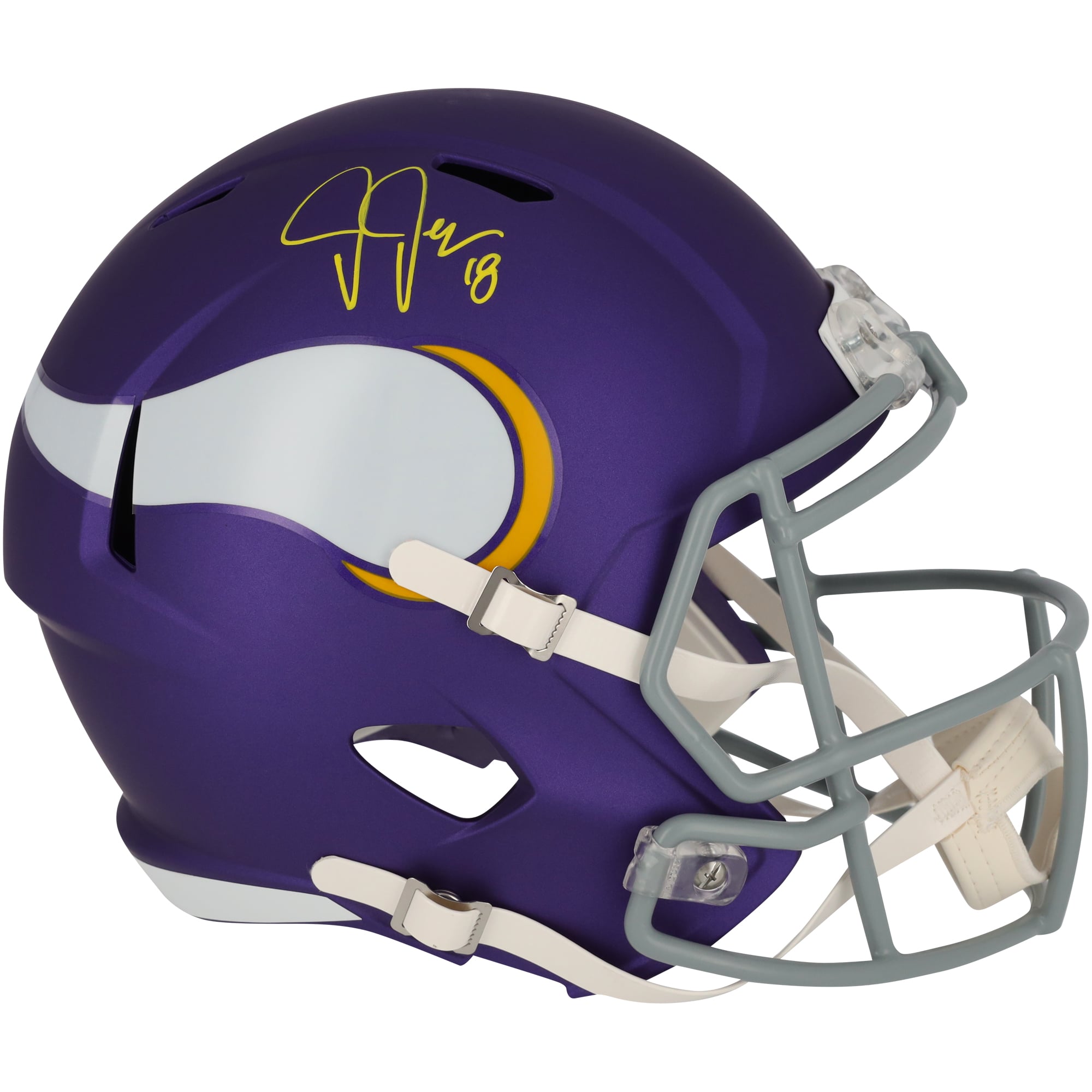 Casque réplique de vitesse alternative autographié Riddell Legacy 2023 des Vikings du Minnesota par Justin Jefferson