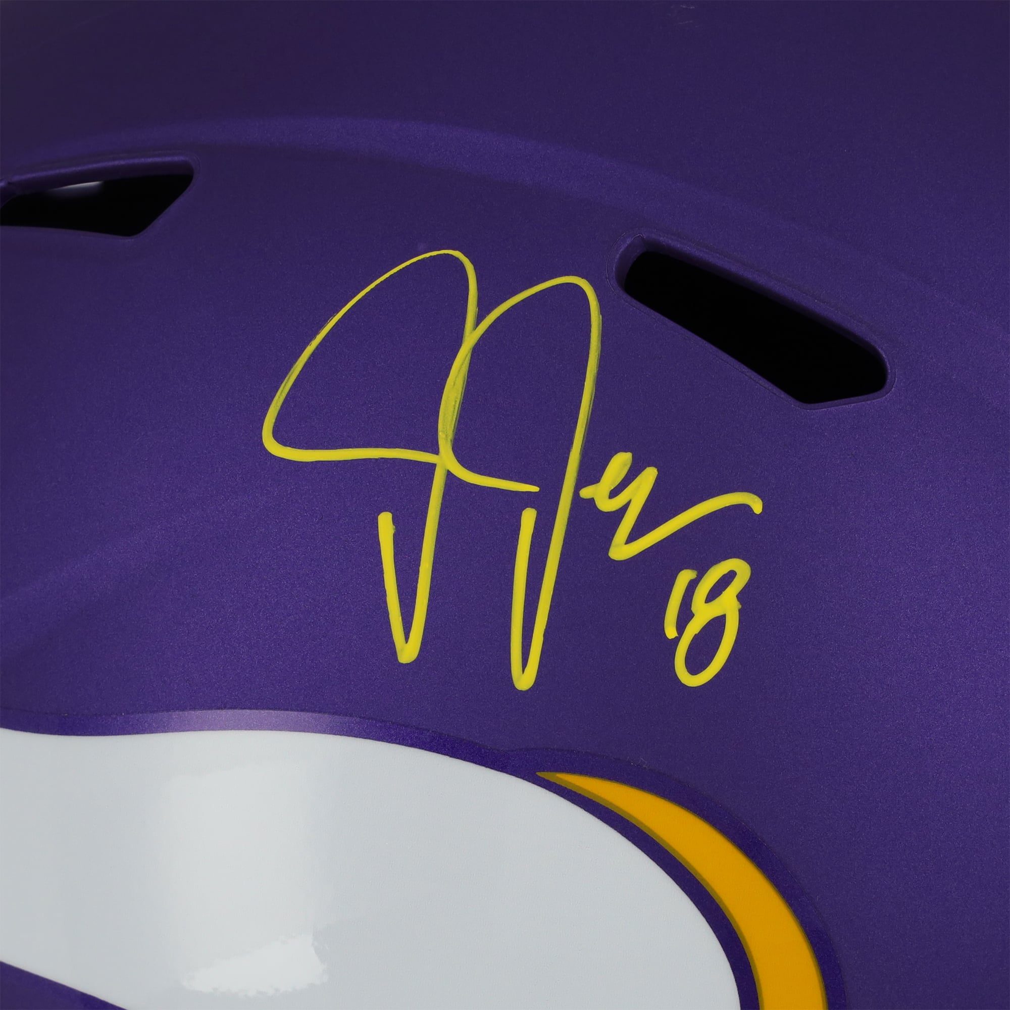 Casque réplique de vitesse alternative autographié Riddell Legacy 2023 des Vikings du Minnesota par Justin Jefferson