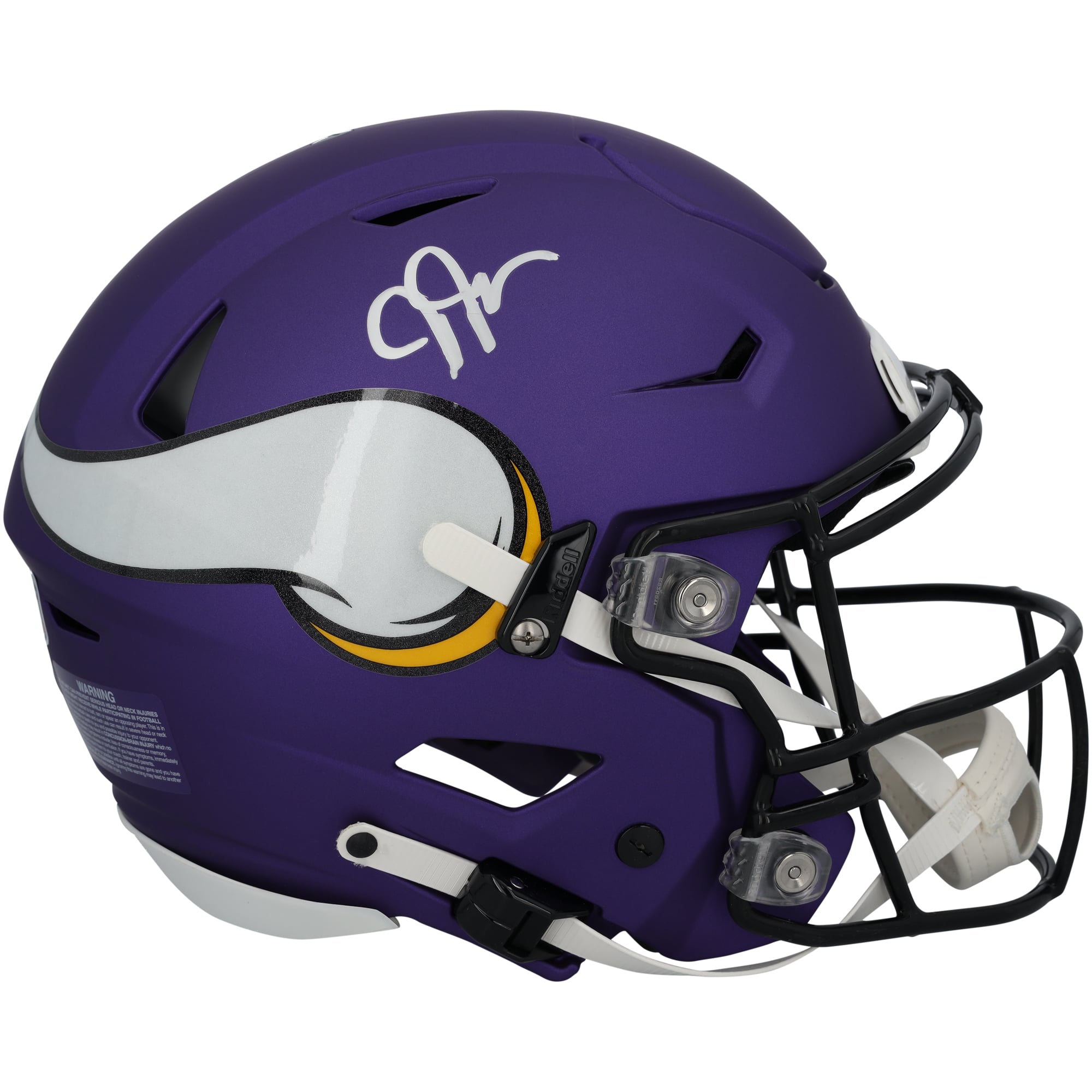 Casque Riddell Speed Flex authentique autographié par Justin Jefferson des Vikings du Minnesota