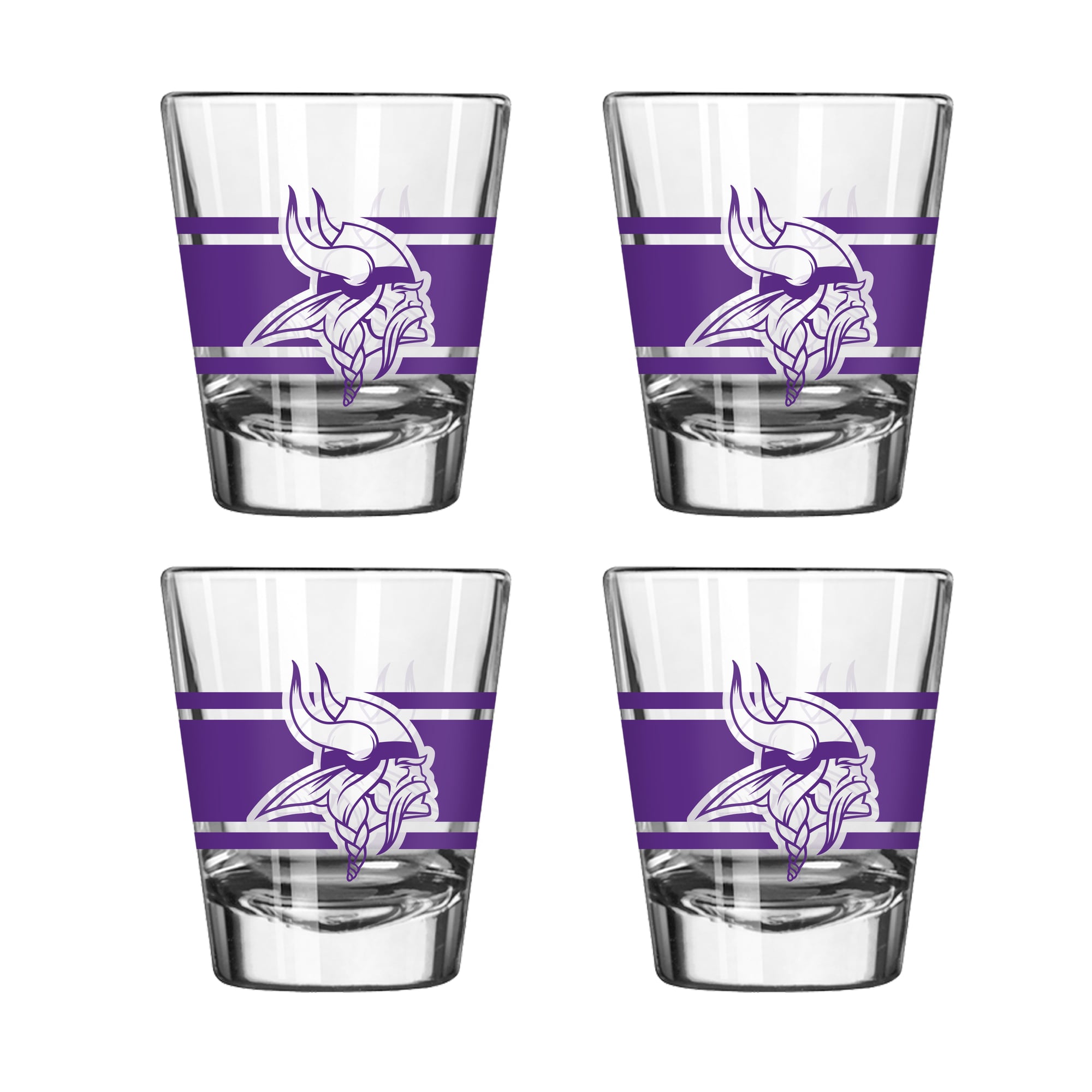 Ensemble de quatre verres à shot rayés Logo Brands Minnesota Vikings