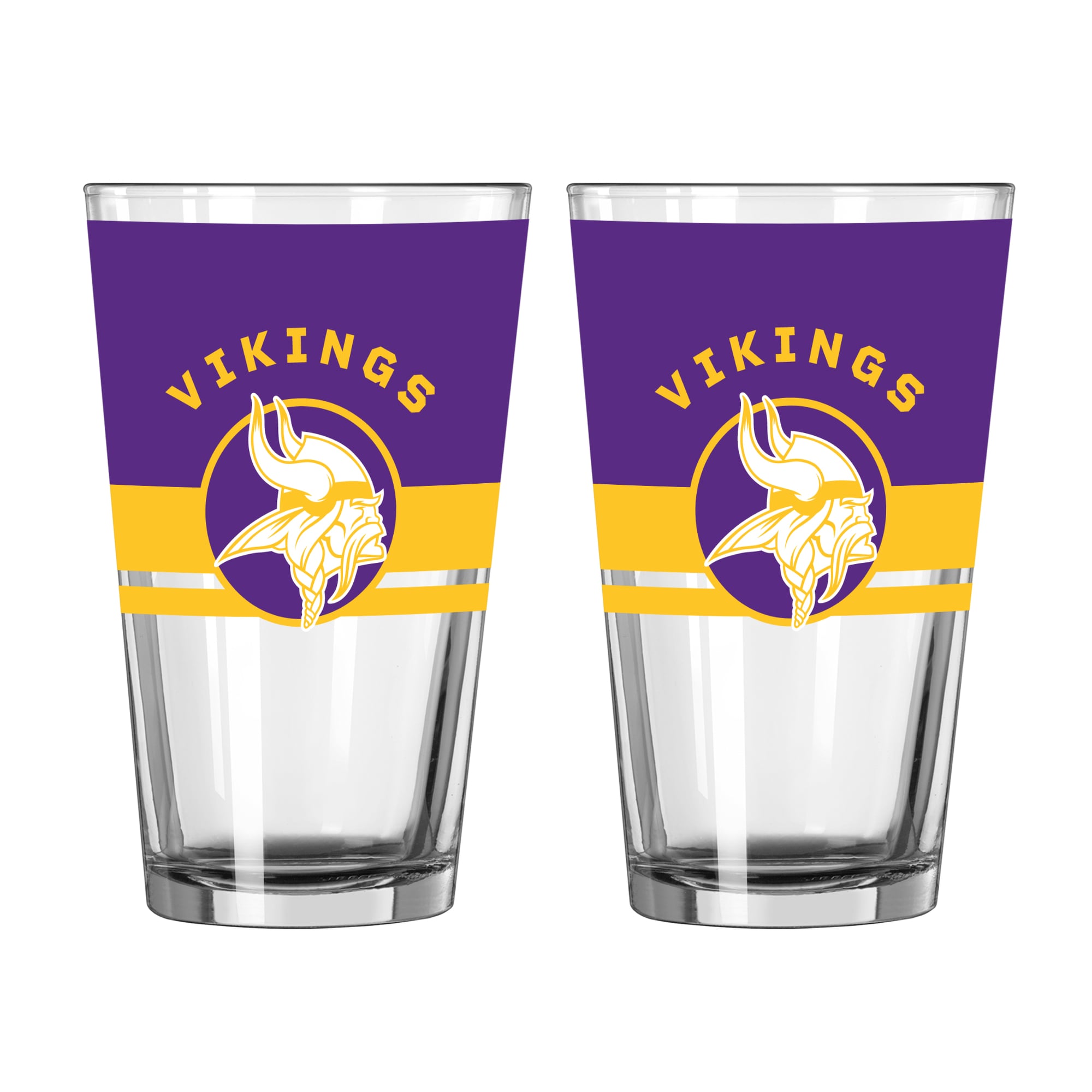 Ensemble de deux verres à bière Horizon de 473 ml (16 oz) Logo Brands Minnesota Vikings