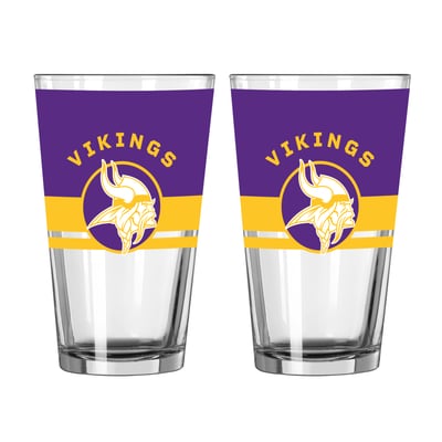 Minnesota Vikings Logo Brands Two-Piece 16oz. Horizon Pint Glass Set