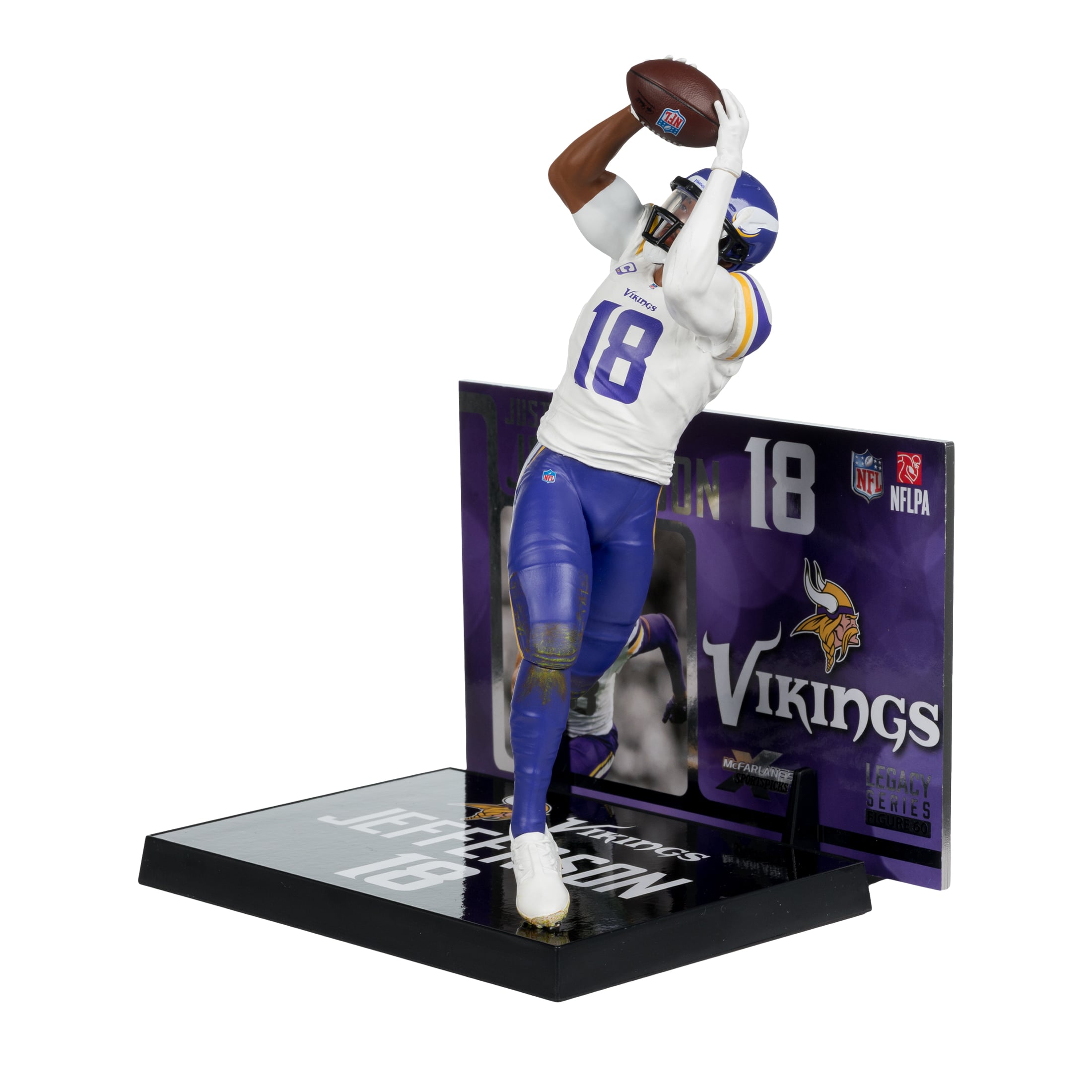 Figurine de joueur Justin Jefferson des Vikings du Minnesota de McFarlane Toys (18 cm).