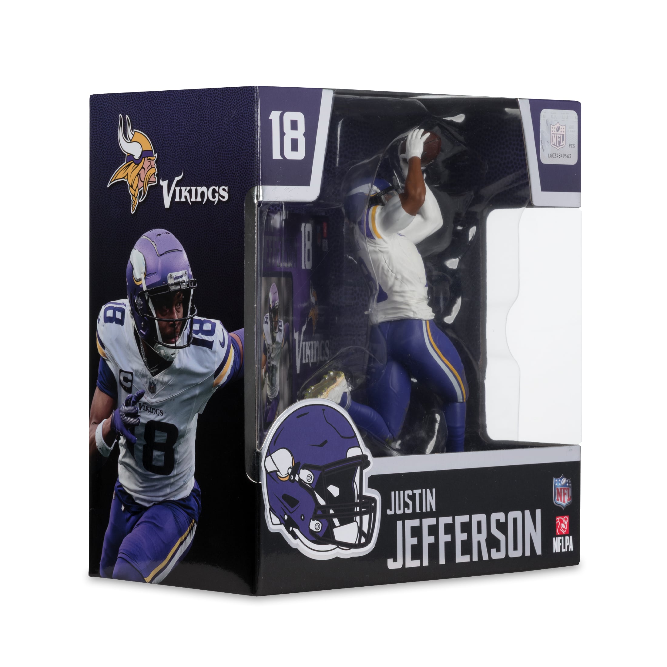 Figurine de joueur Justin Jefferson des Vikings du Minnesota de McFarlane Toys (18 cm).