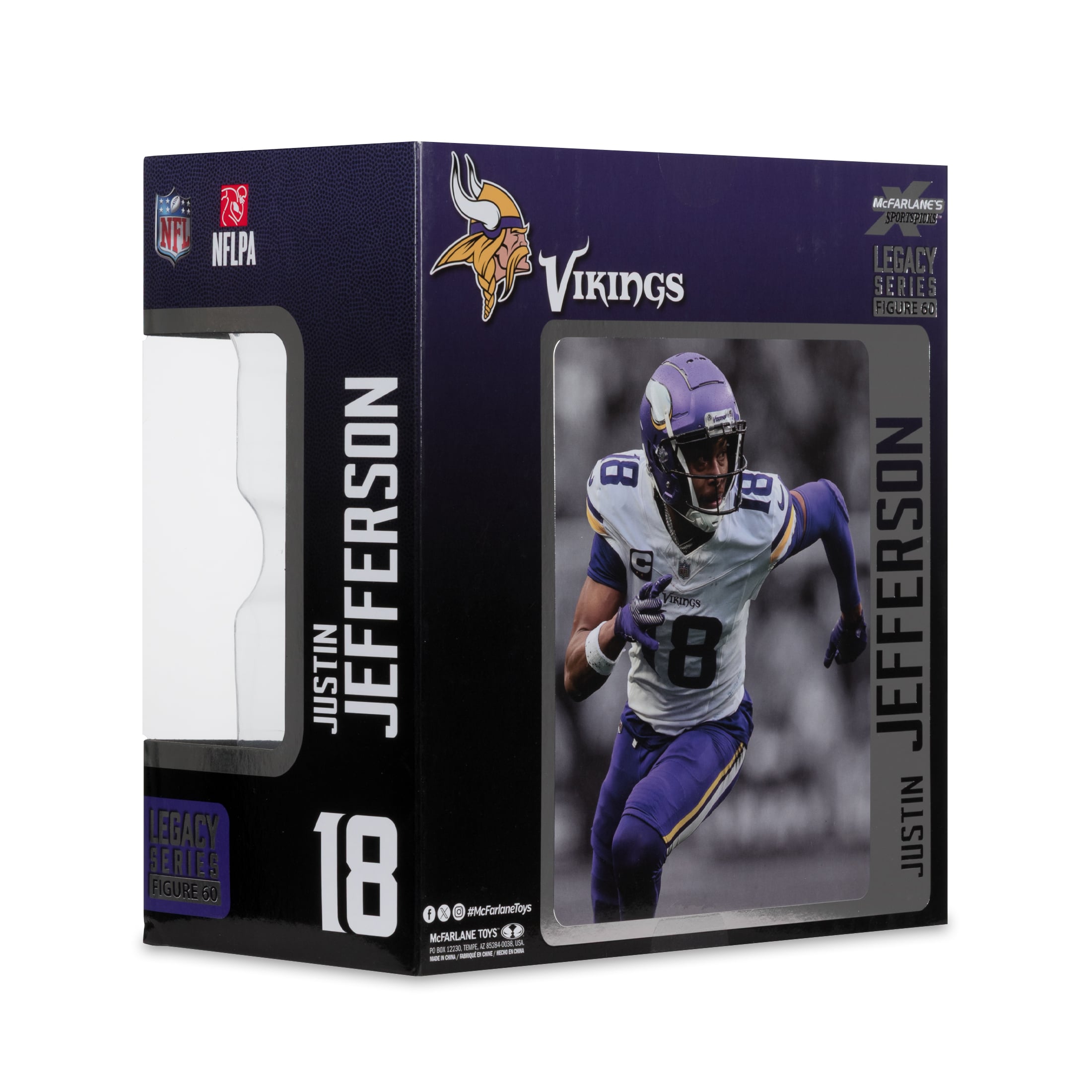 Figurine de joueur Justin Jefferson des Vikings du Minnesota de McFarlane Toys (18 cm).