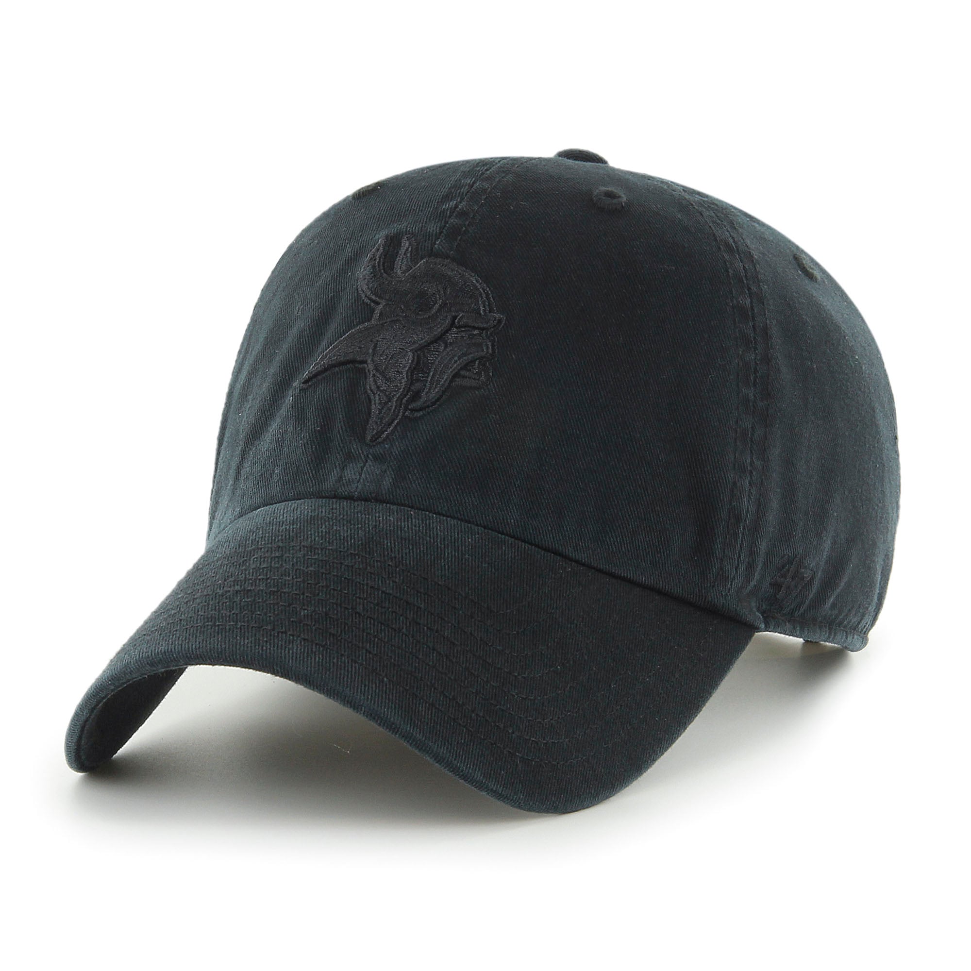 Men's '47 Black Minnesota Vikings Tonal Clean Up Adjustable Hat