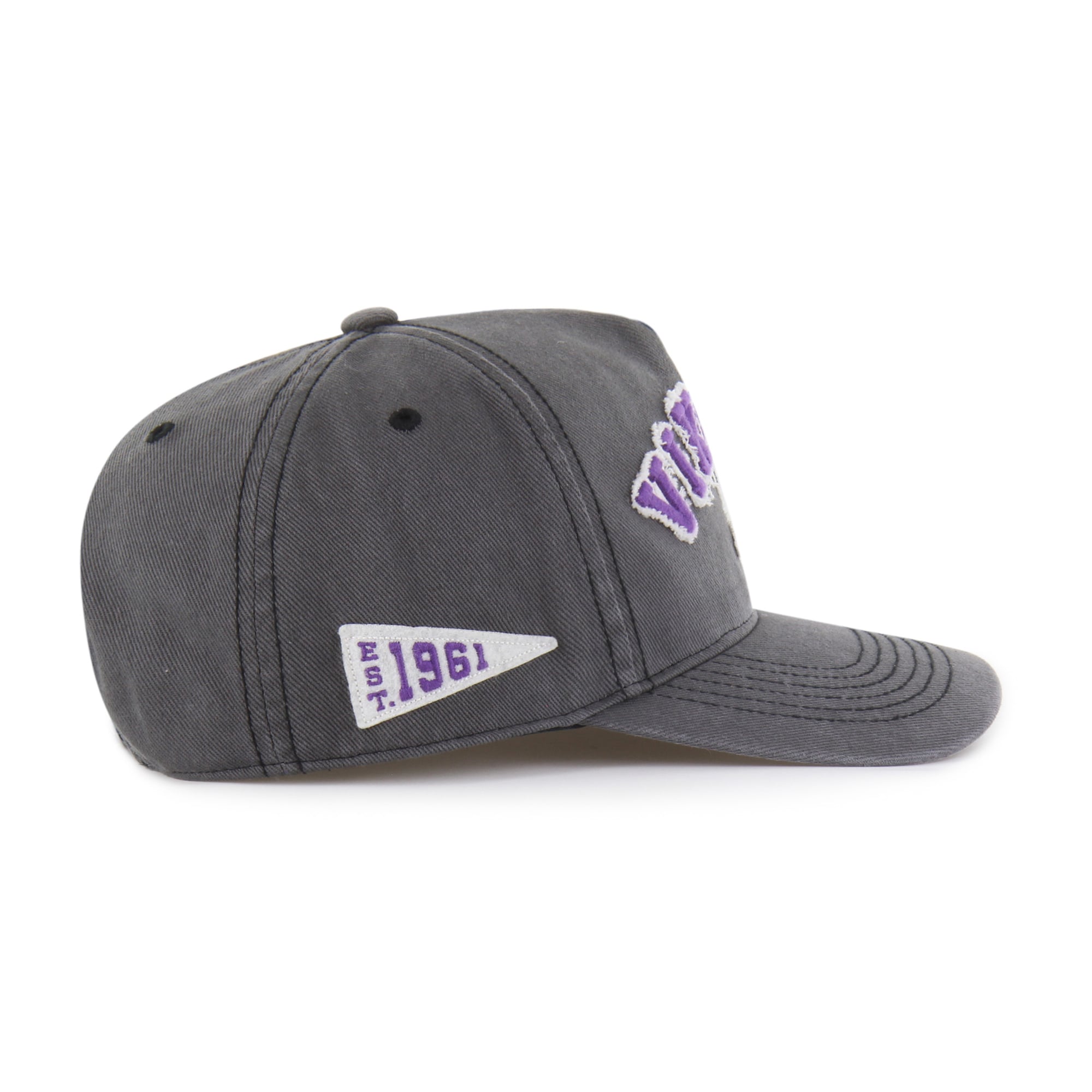 Men's '47 Charcoal Minnesota Vikings Calderwood Well Worn Hitch Adjustable Hat