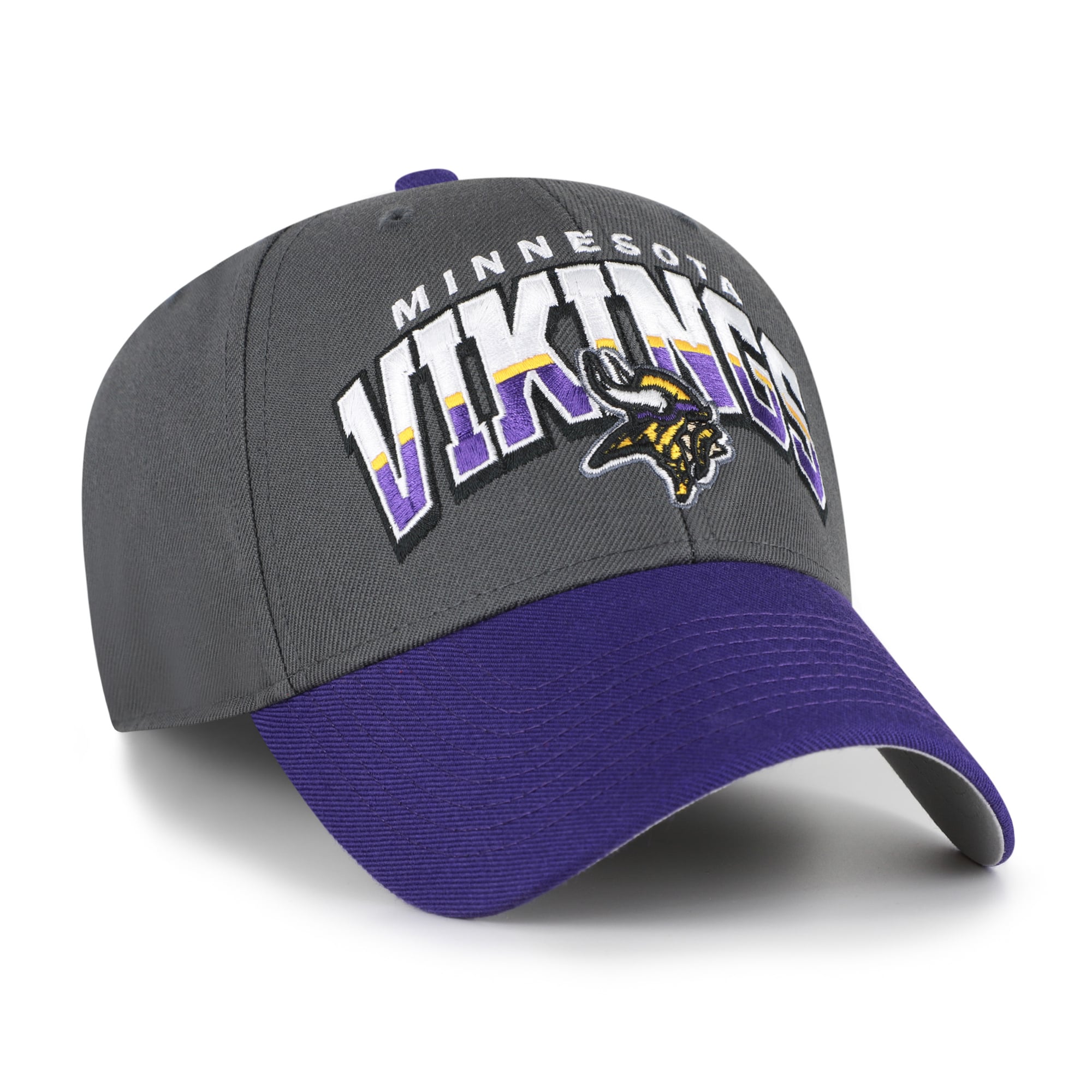 Men's '47 Charcoal Minnesota Vikings Split Block MVP Adjustable Hat