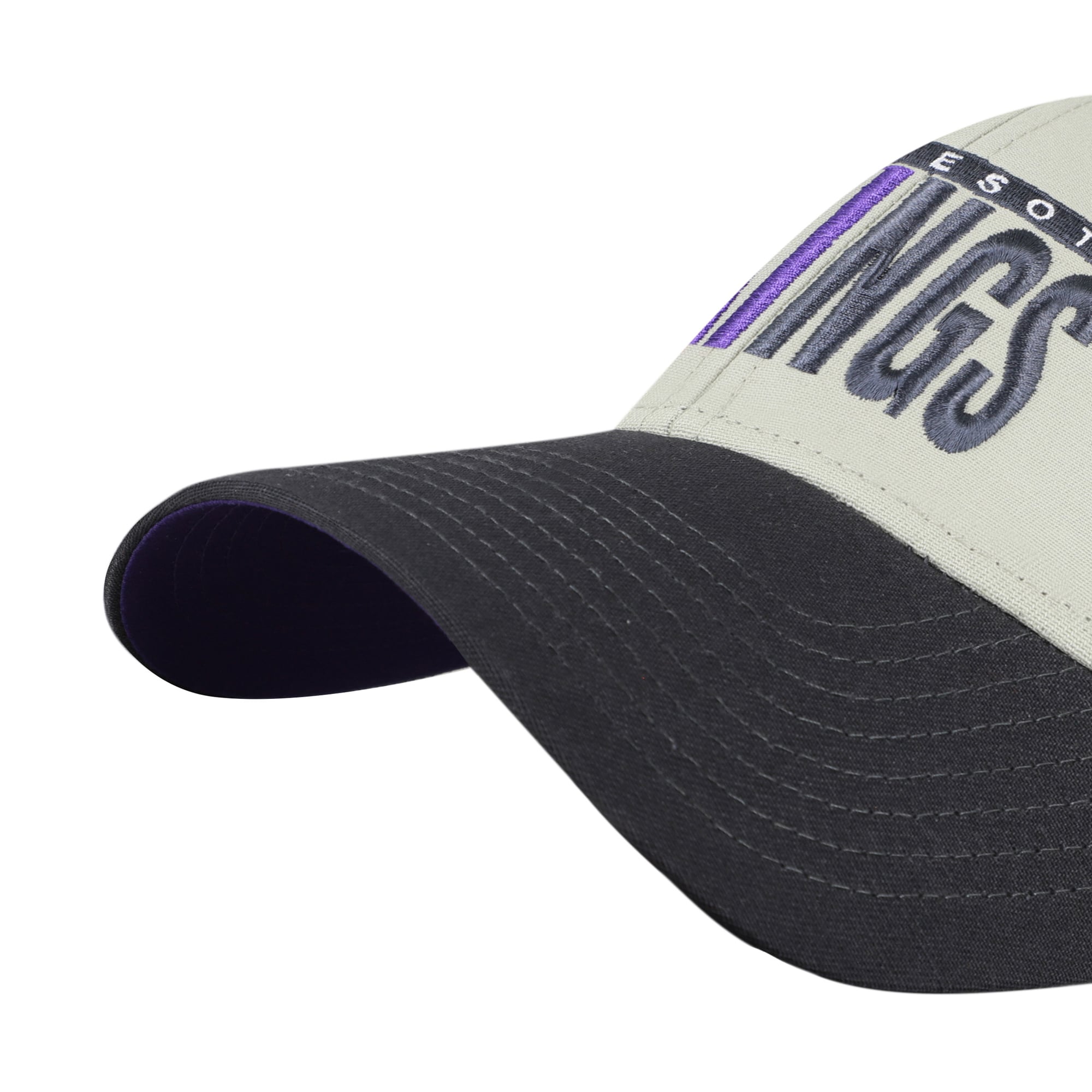 Casquette ajustable Minnesota Vikings MVP grise/noire pour homme, modèle 47, inscription demi-bloc.