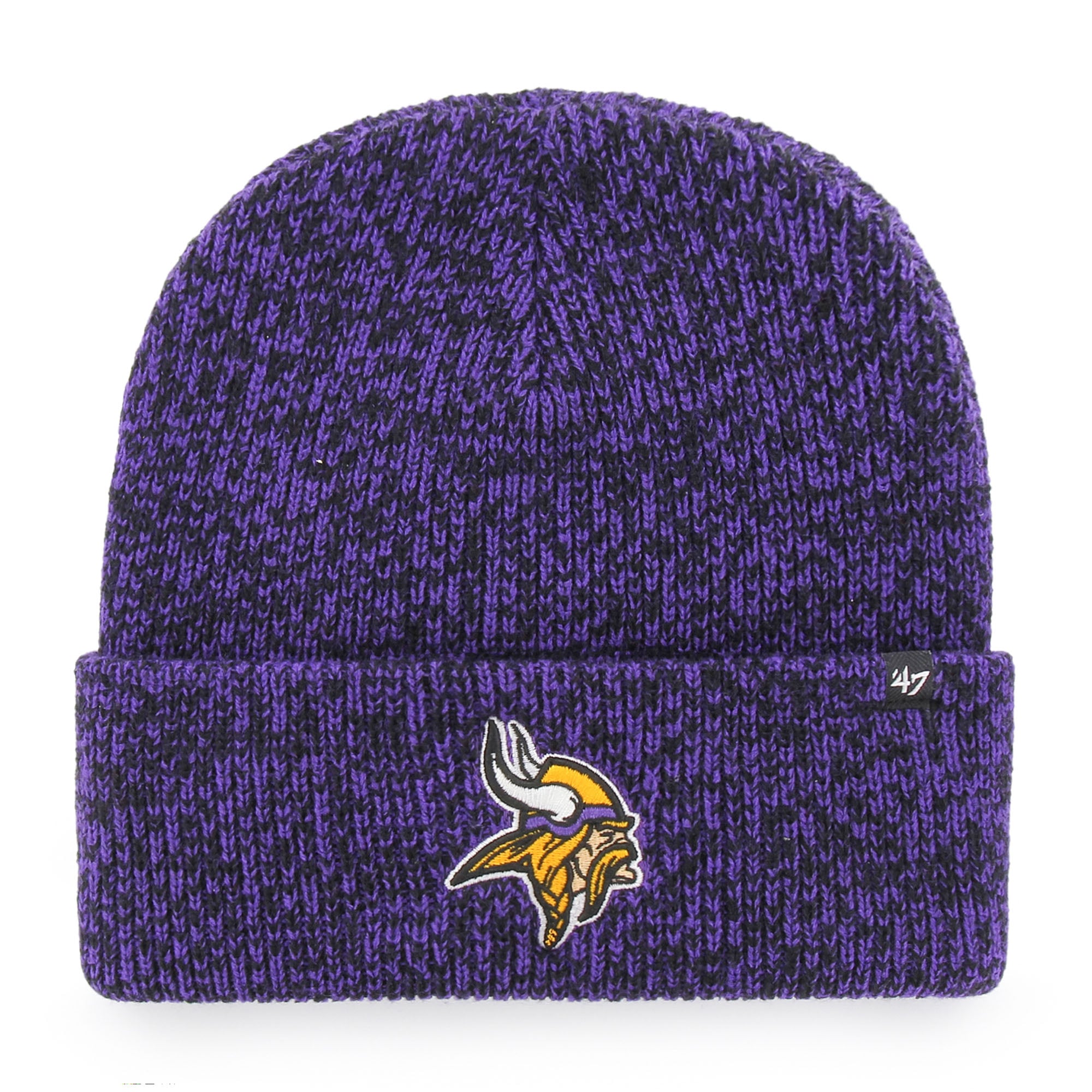 Bonnet en tricot à revers Brain Freeze pour homme, couleur violet chiné, des Vikings du Minnesota, 1947