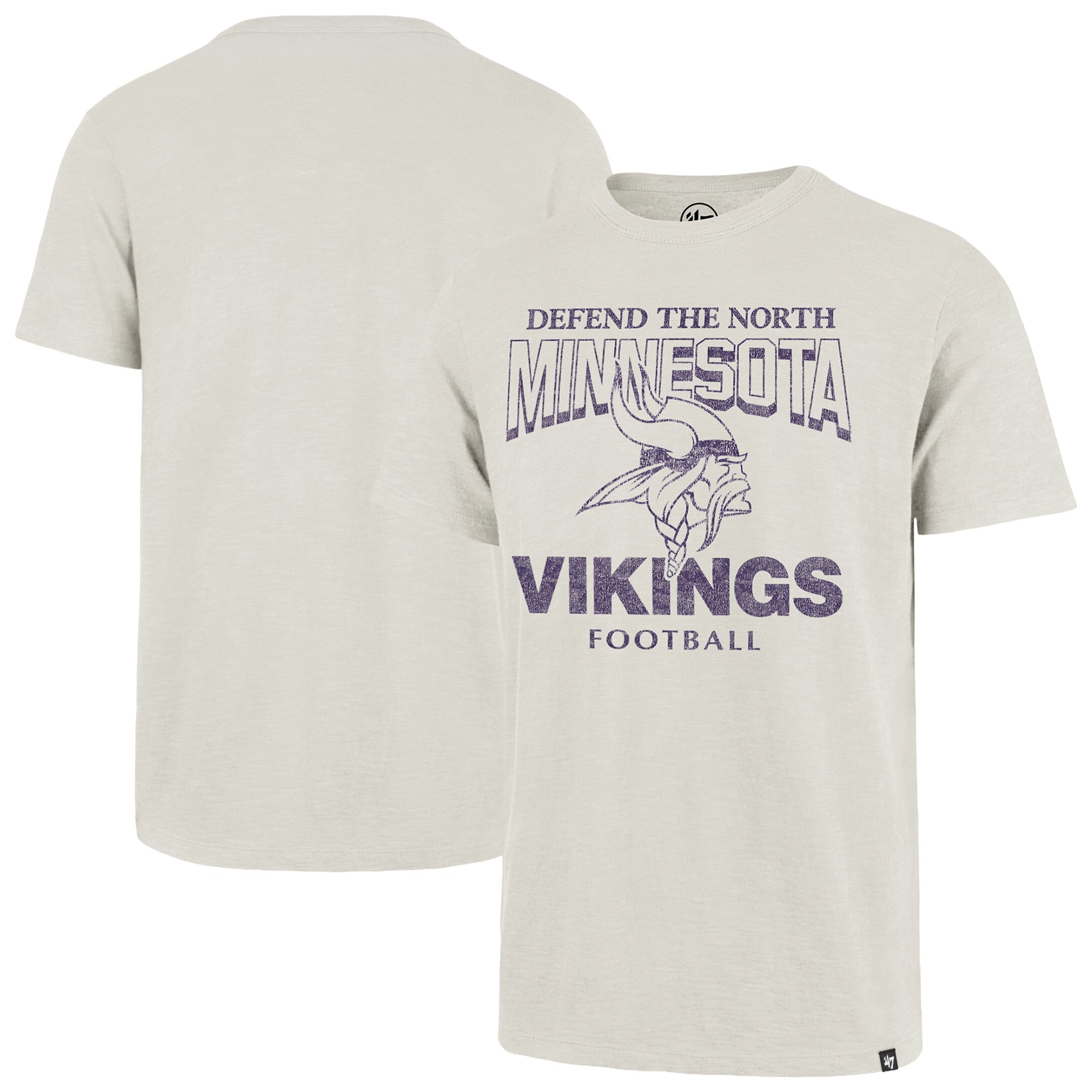 Men's '47 Natural Minnesota Vikings Head On Scrum Slub T-Shirt