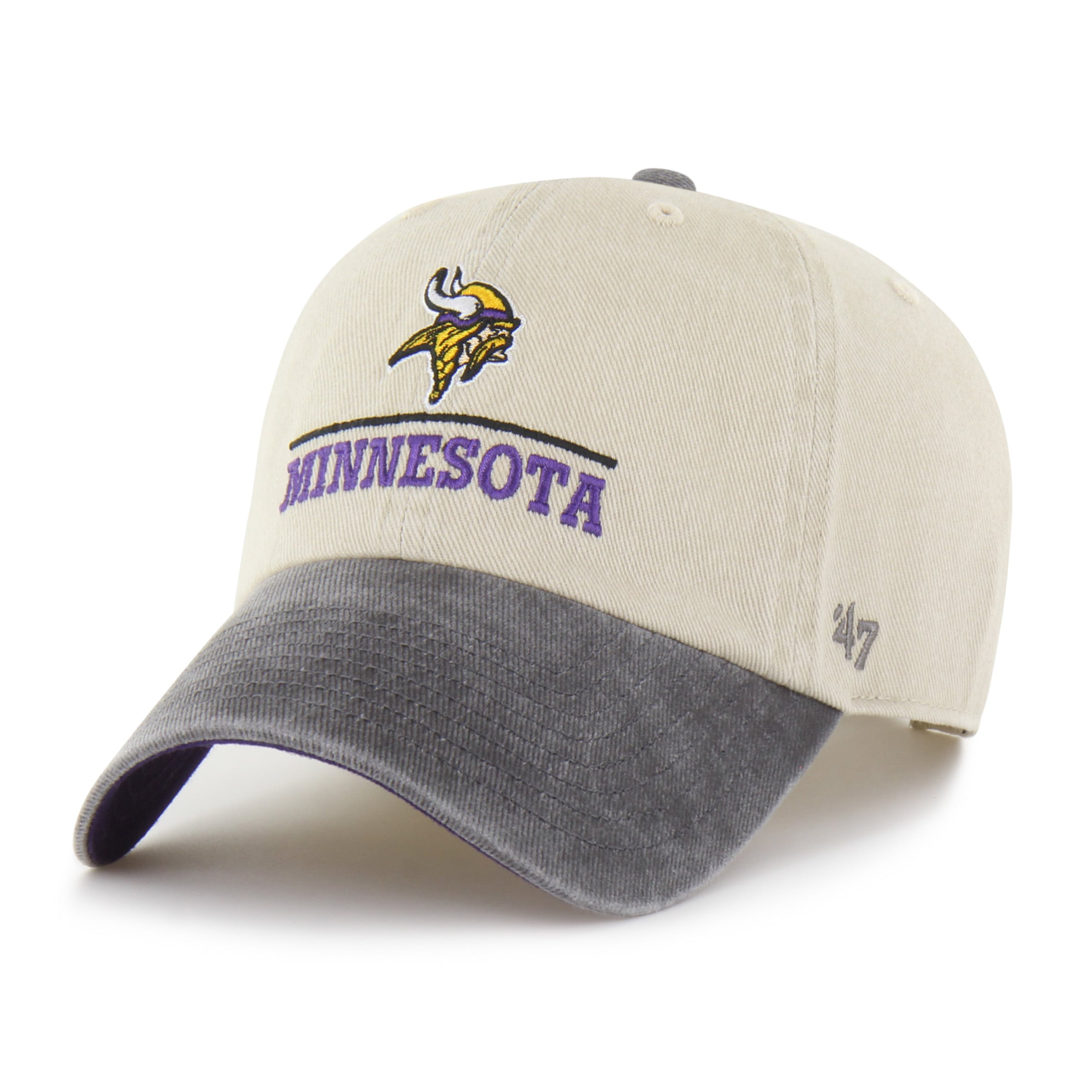 Casquette ajustable pour homme « 47 Natural Minnesota Vikings Logo Line Clean Up »