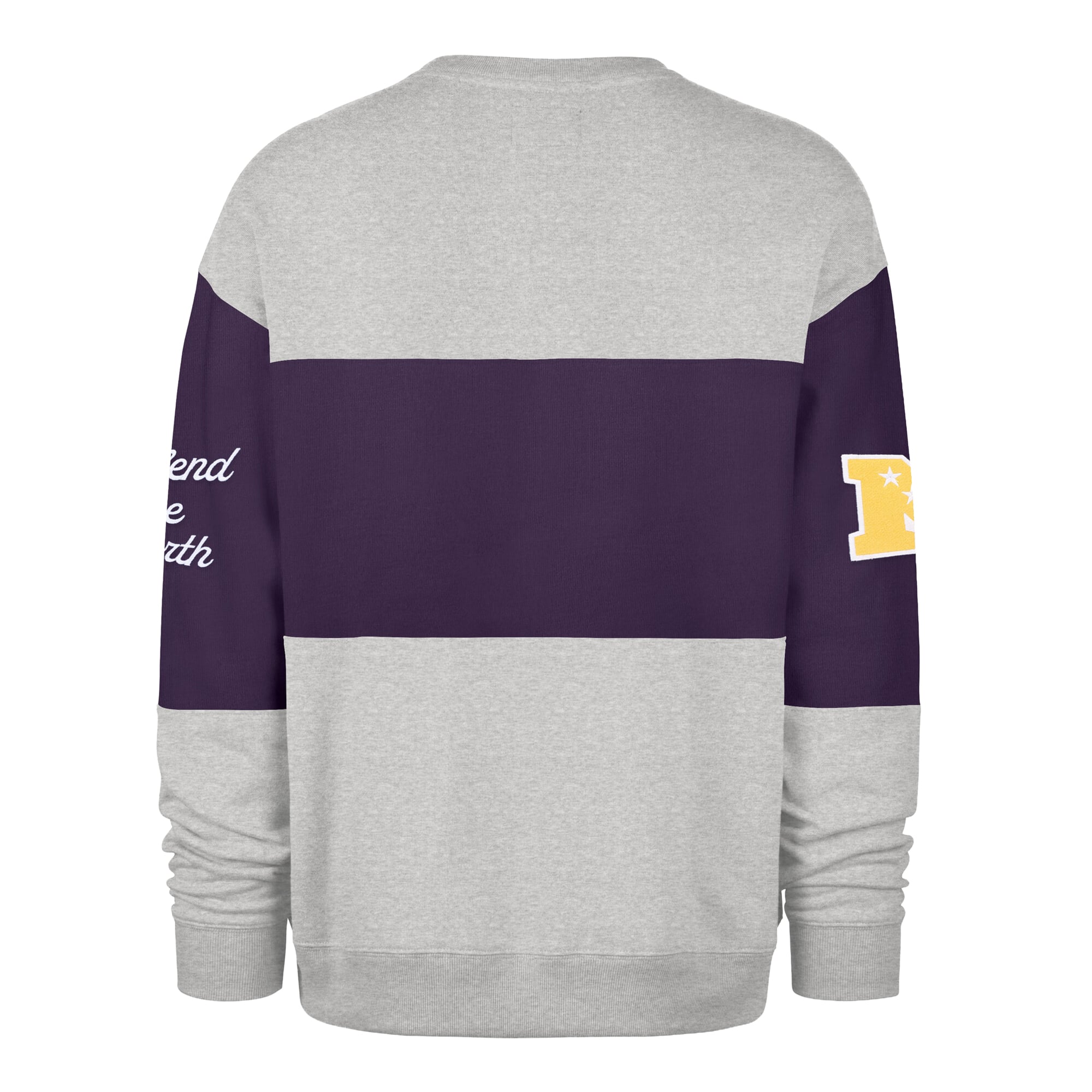 Men's '47 Purple/Heather Gray Minnesota Vikings Blockfield Maximalist Sweatshirt