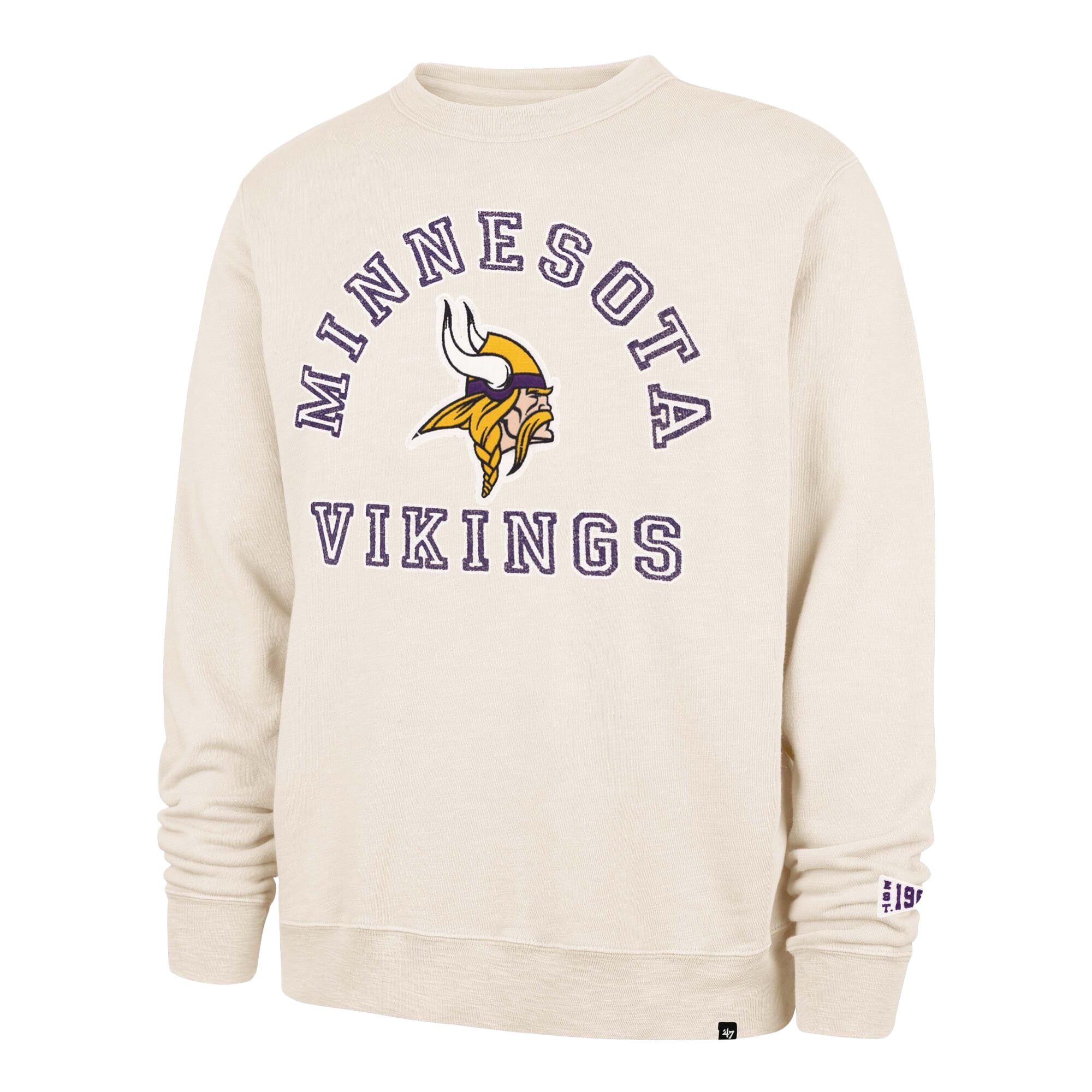 Men's '47 Tan Minnesota Vikings Calderwood Well Worn French Terry Sweatshirt