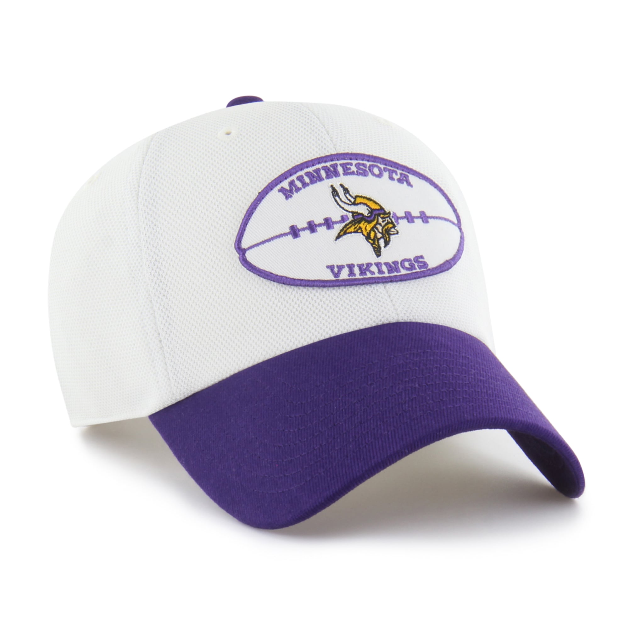 Men's '47 White/Purple Minnesota Vikings Pique Patch Clean Up Adjustable Hat