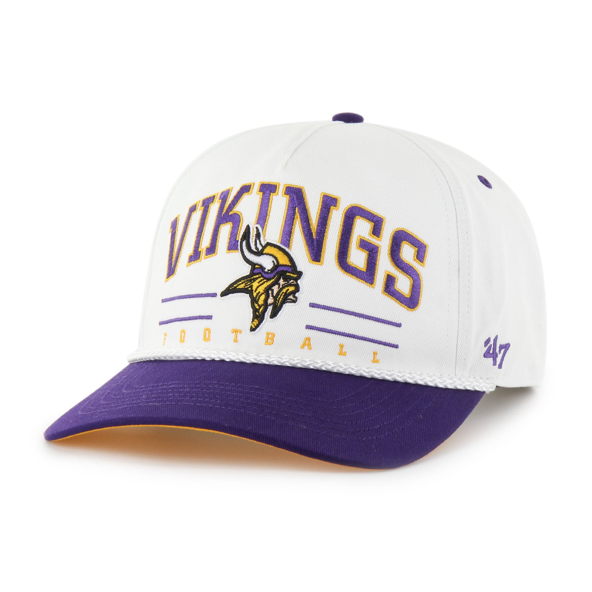 Men's '47 White/Purple Minnesota Vikings Roscoe Two-Toned Hitch Adjustable Hat