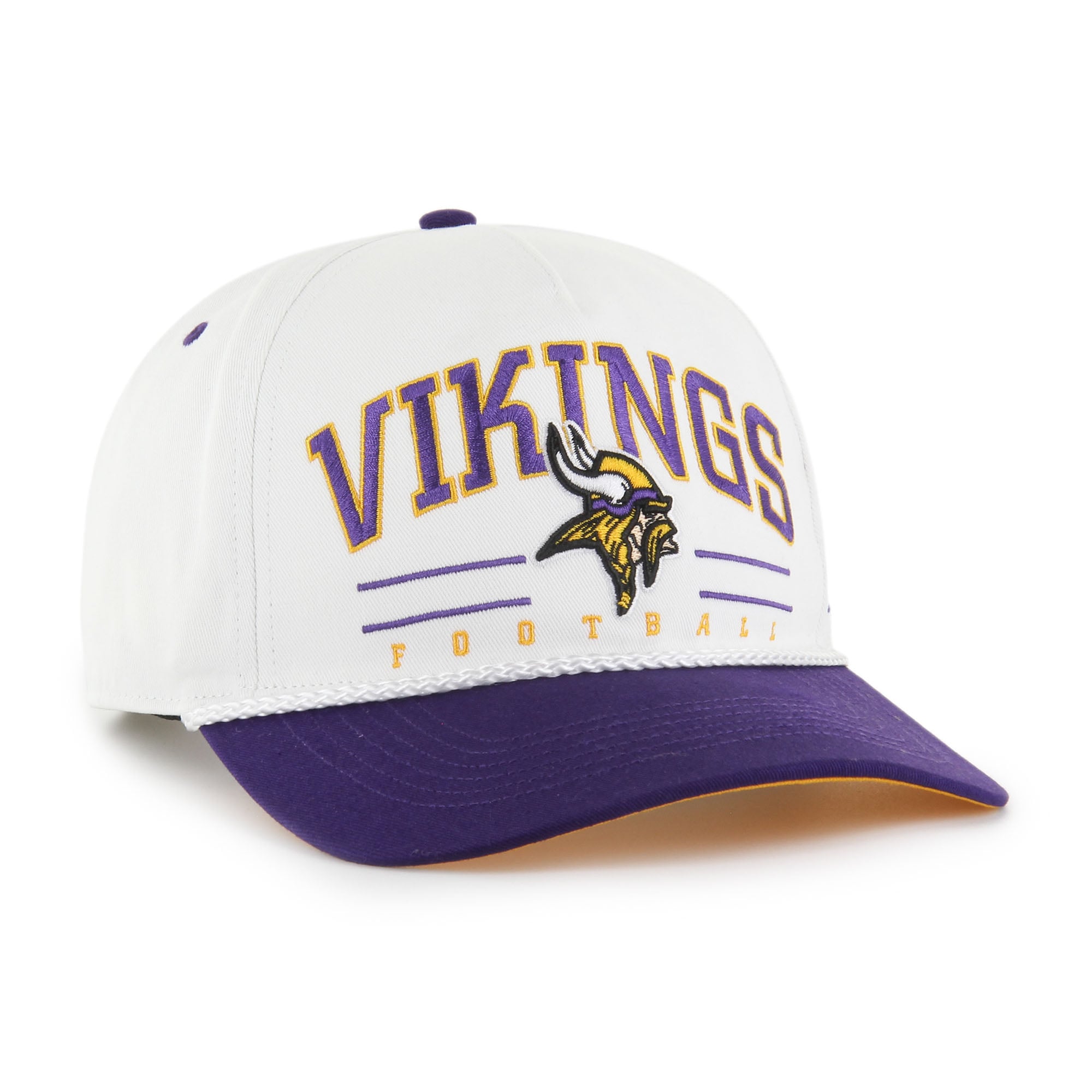 Men's '47 White/Purple Minnesota Vikings Roscoe Two-Toned Hitch Adjustable Hat