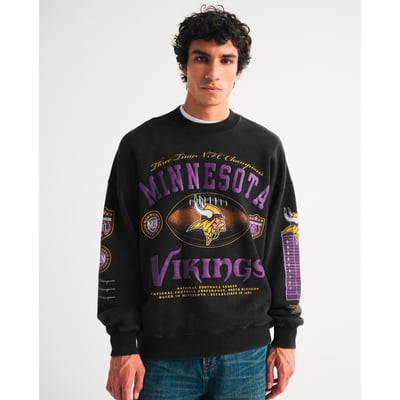 Minnesota Vikings Abercrombie & Fitch Fleece Sweatshirt - Black