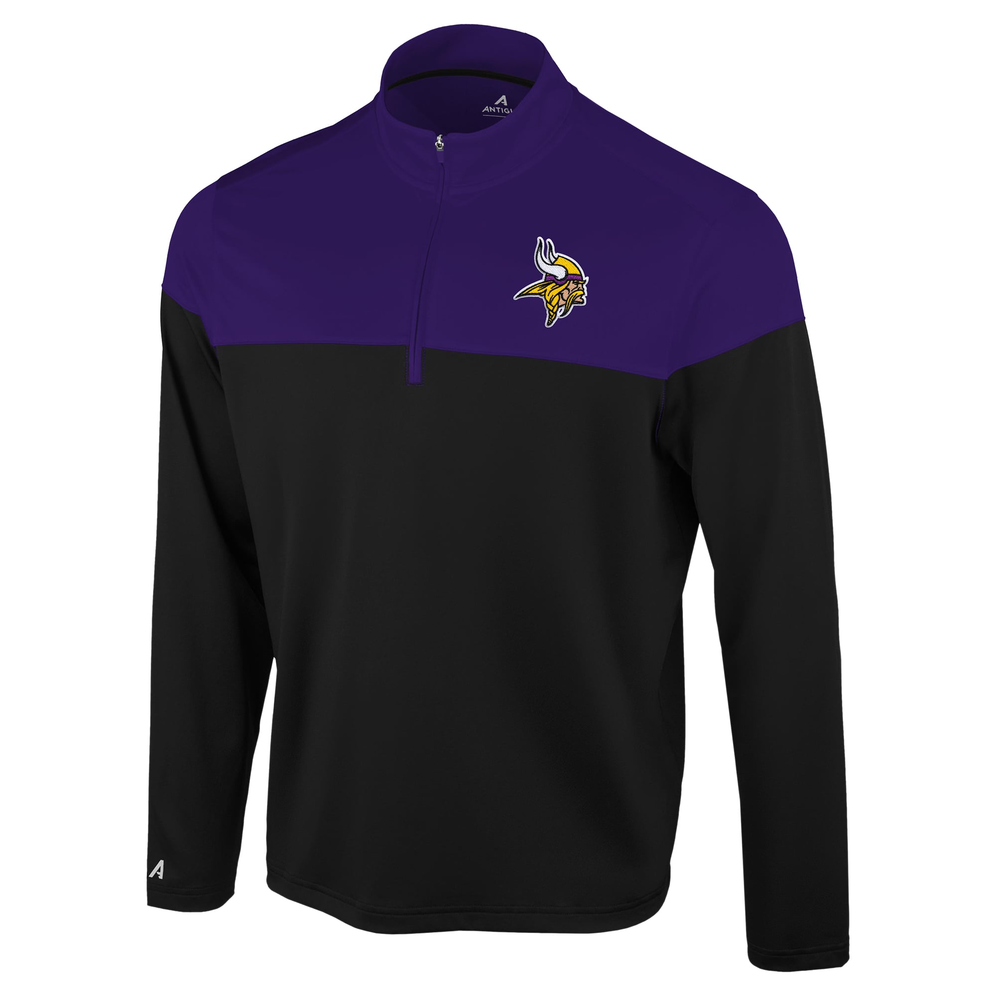 Pull à col zippé Antigua noir/violet Minnesota Vikings pour homme