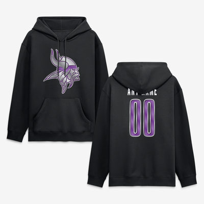 Minnesota Vikings Big & Tall Forged Mascot Personalized Name & Number Hoodie - Black
