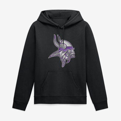 Minnesota Vikings Big & Tall Metallic Mascot Hoodie - Black