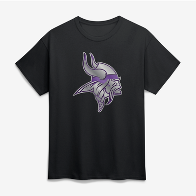 Minnesota Vikings Big & Tall Metallic Mascot T-Shirt - Black