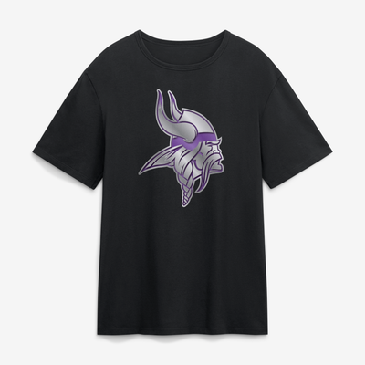 Minnesota Vikings  Metallic Mascot T-Shirt - Black
