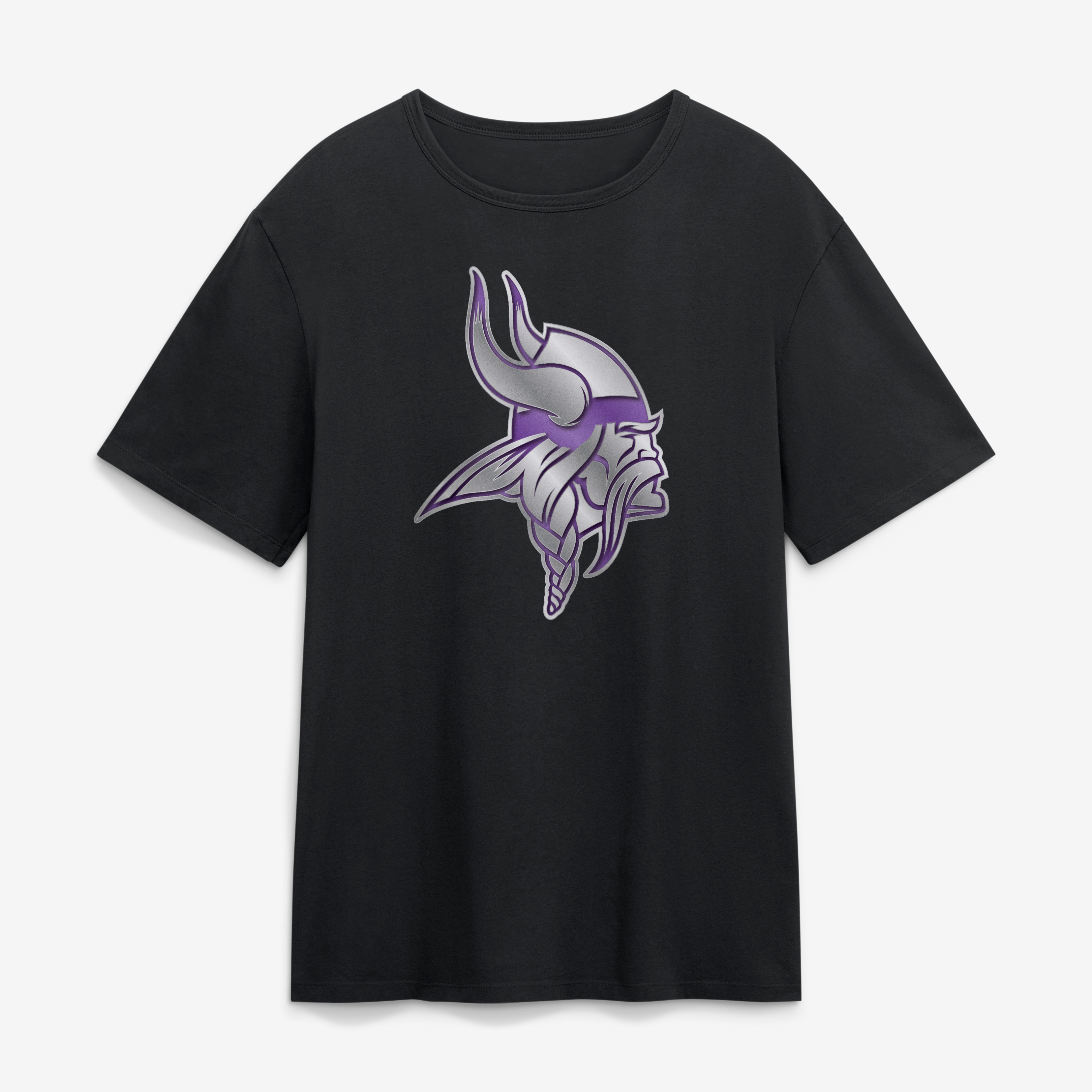 Men's Black Minnesota Vikings  Metallic Mascot T-Shirt
