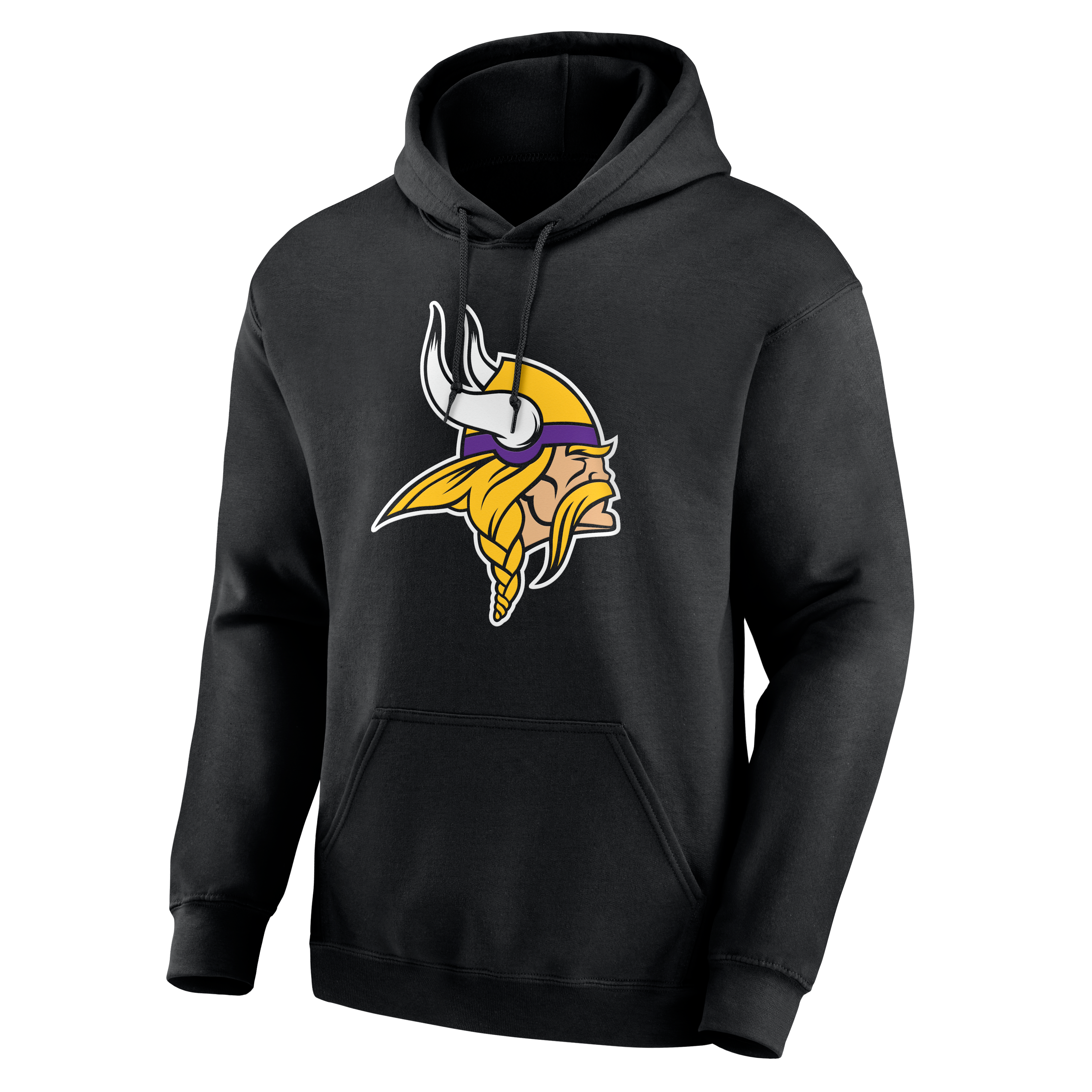Sweat à capuche noir authentique pour homme des Vikings du Minnesota, personnalisé avec nom et numéro.