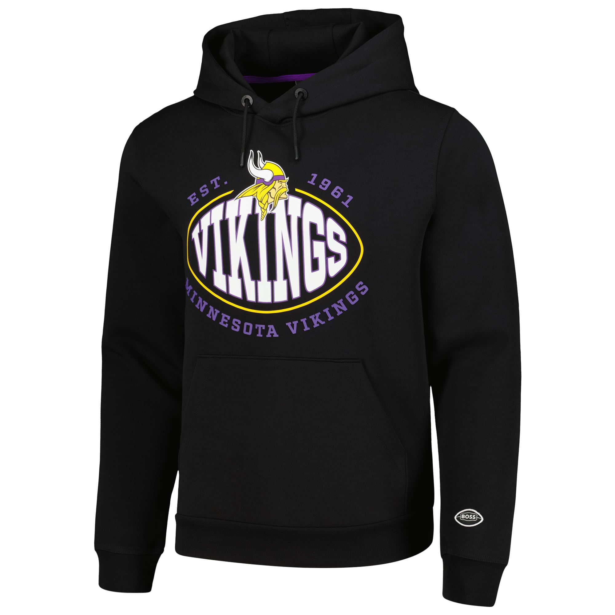 Sweat à capuche noir BOSS X NFL Minnesota Vikings Touchback pour hommes