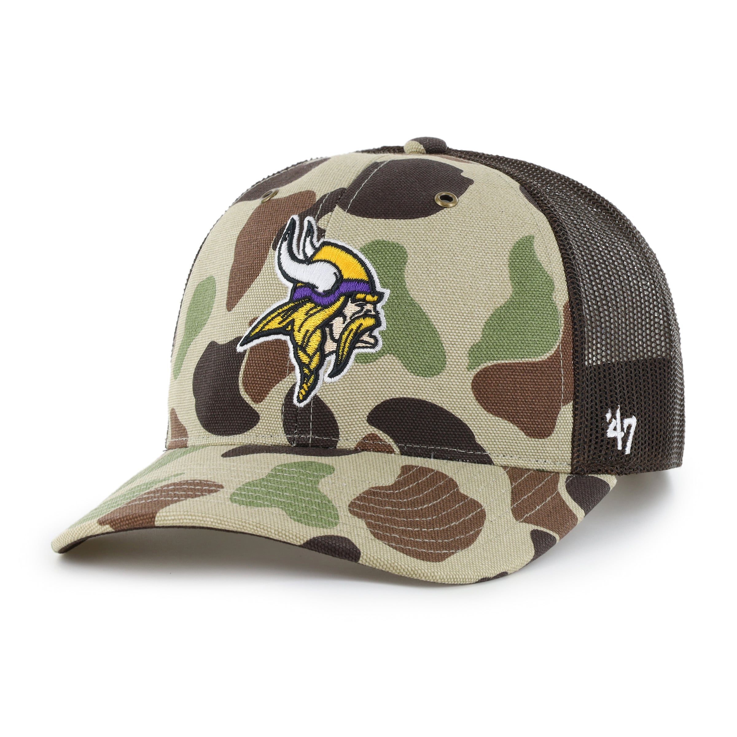 Casquette trucker ajustable Carhartt x '47 Duck Camo Minnesota Vikings pour homme