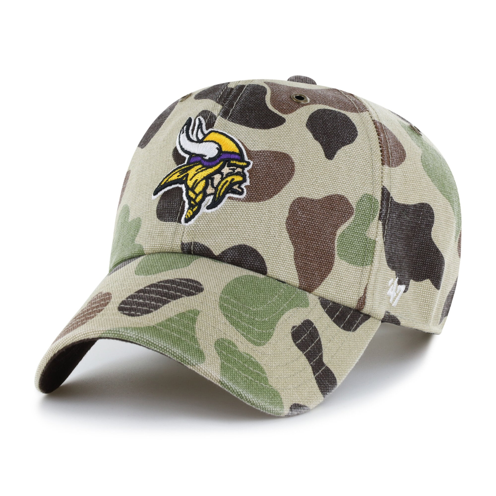 Casquette ajustable Carhartt x '47 Duck Camo Minnesota Vikings Clean Up pour homme