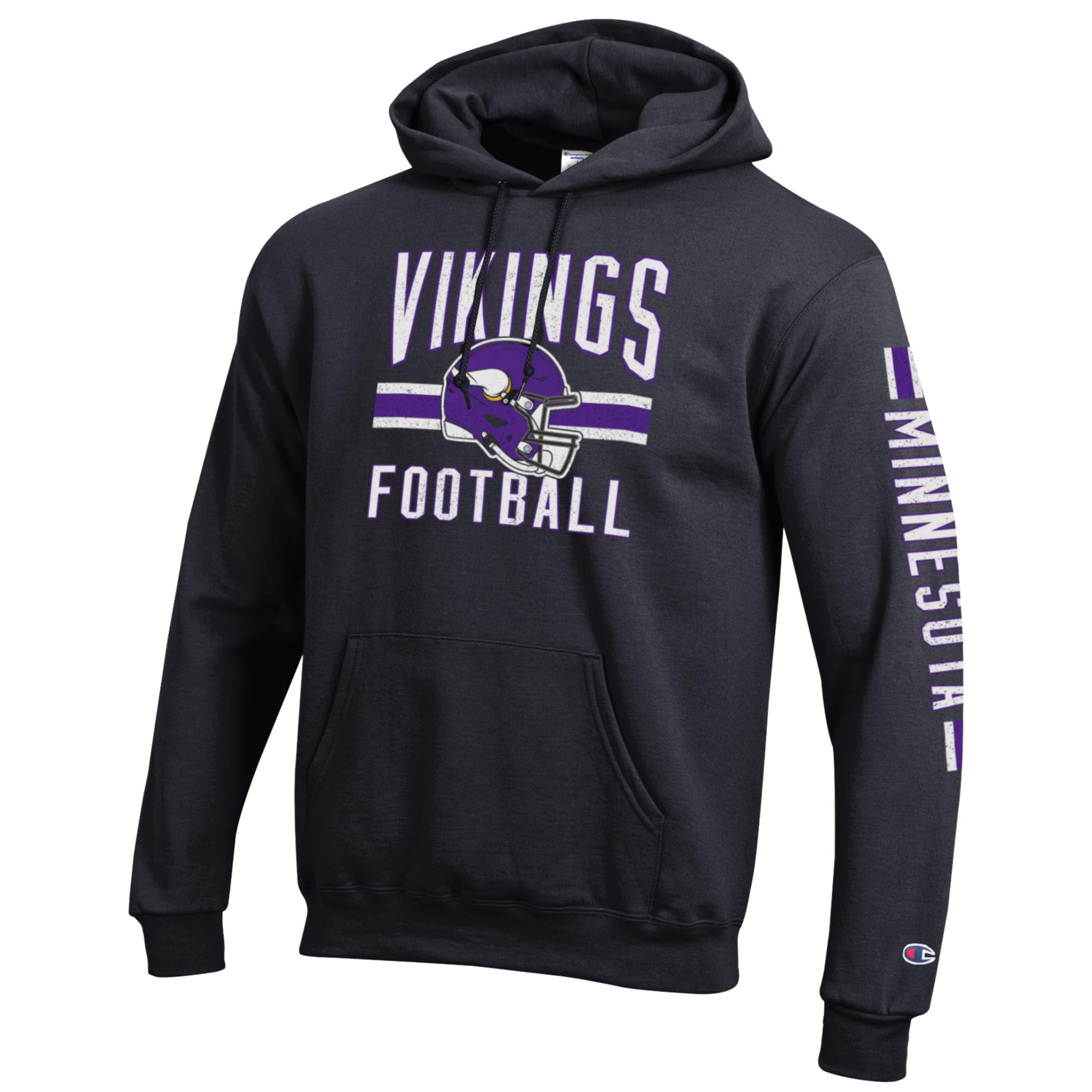 Sweat à capuche Champion noir Minnesota Vikings Powerblend pour homme