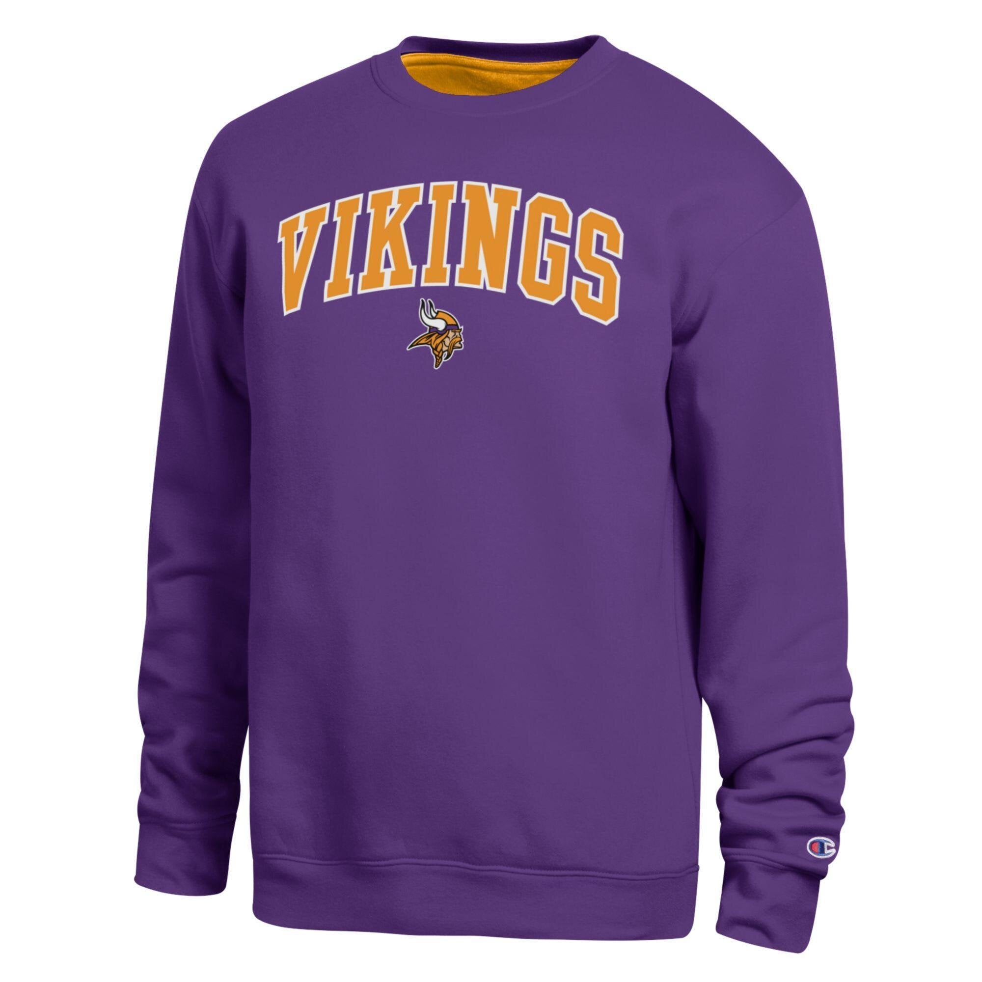 Sweat-shirt Champion violet Minnesota Vikings pour homme avec doublure contrastée