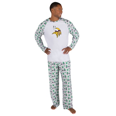 Minnesota Vikings Concepts Sport Frostbite Knit Long Sleeve Top & Pants Sleep Set - White