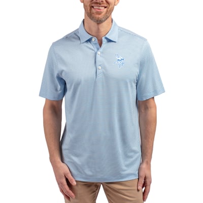 Minnesota Vikings Cutter & Buck Forge Eco Double Stripe Stretch Recycled Polo - Powder Blue