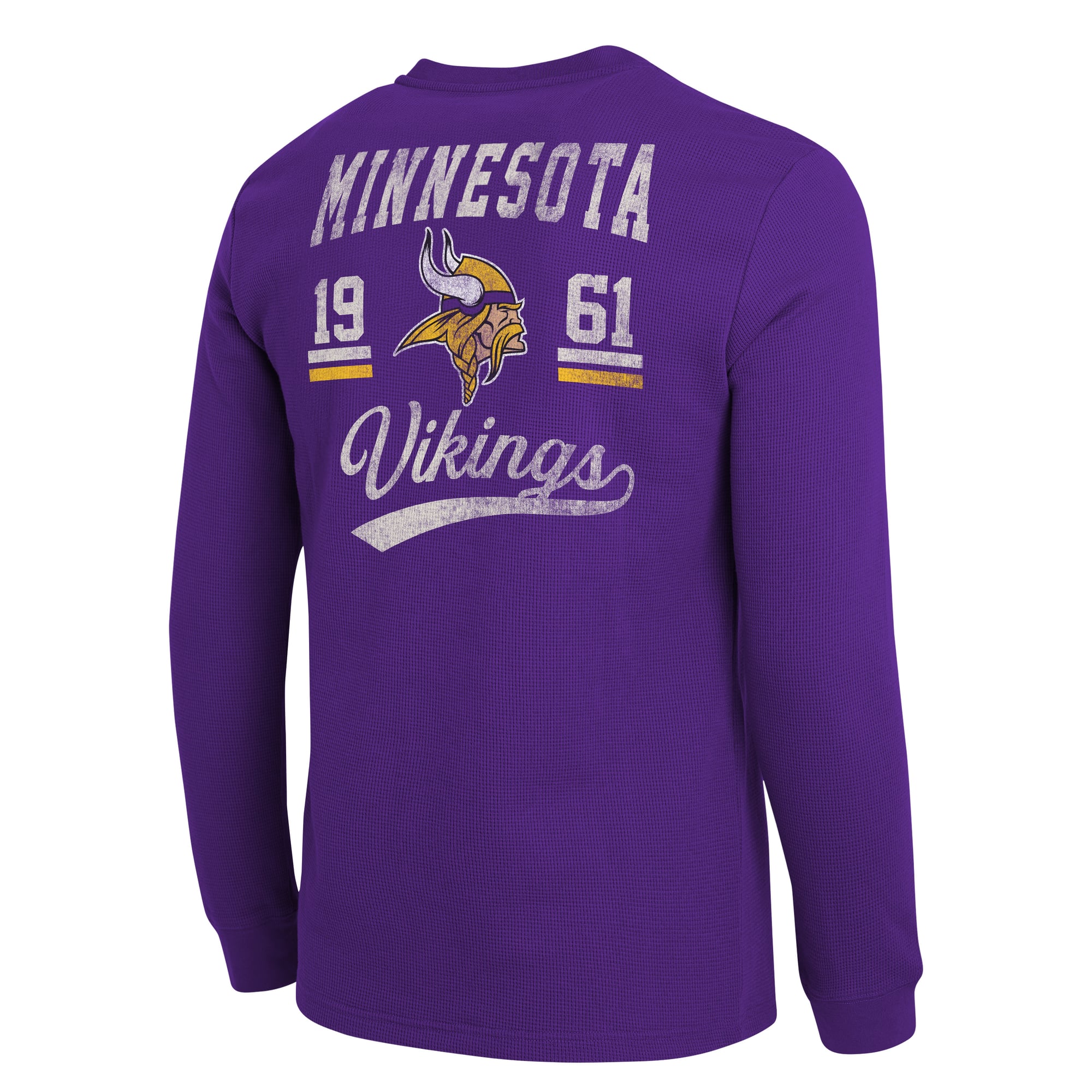 Collection Darius Rucker pour homme par Fanatics - T-shirt Henley à manches longues en maille gaufrée violette Minnesota Vikings