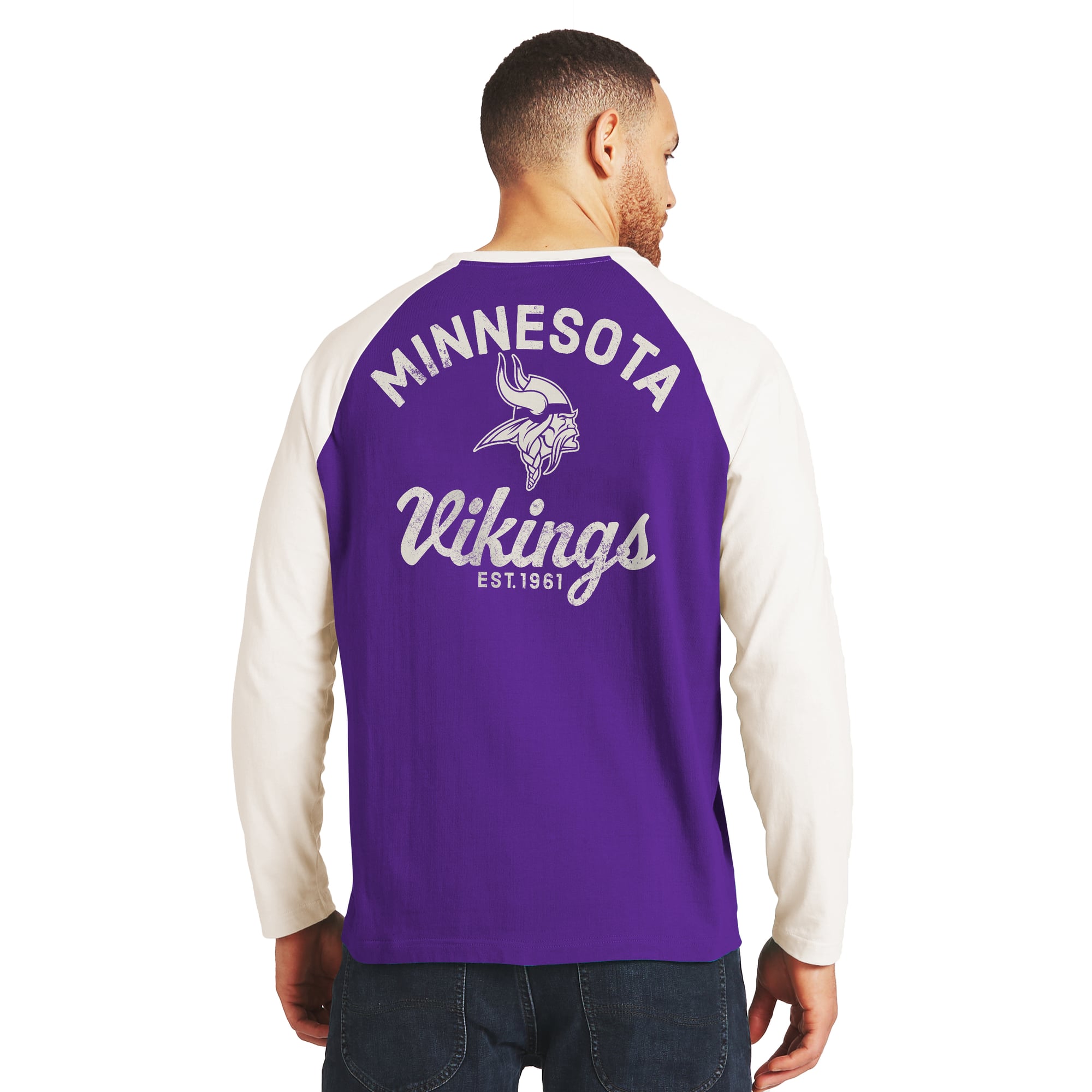 Men's Darius Rucker Collection by Fanatics Purple/White Minnesota Vikings Henley Long Sleeve T-Shirt